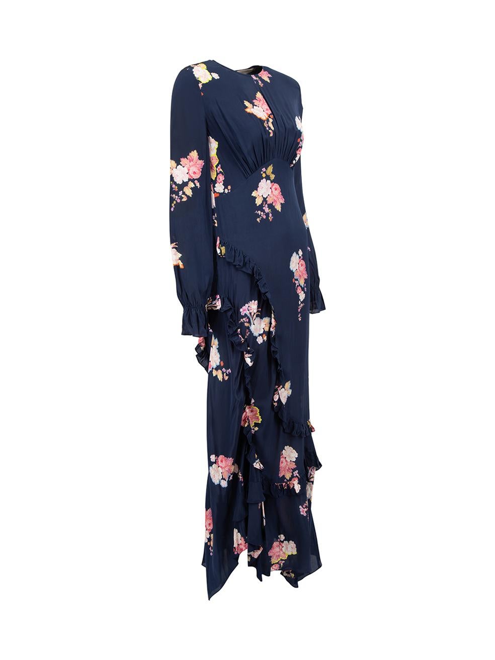 CONDITION is Never worn, with tags. No visible wear to dress is evident on this new Preen Line designer resale item. 



Details


Navy

Viscose

Maxi dress

Slightly see through

Floral print pattern

Round neckline

Ruffles accent

Elasticated