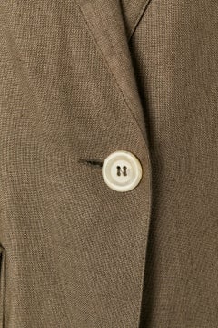 Brown linen skirt suit with passementerie appliqué CHLOE