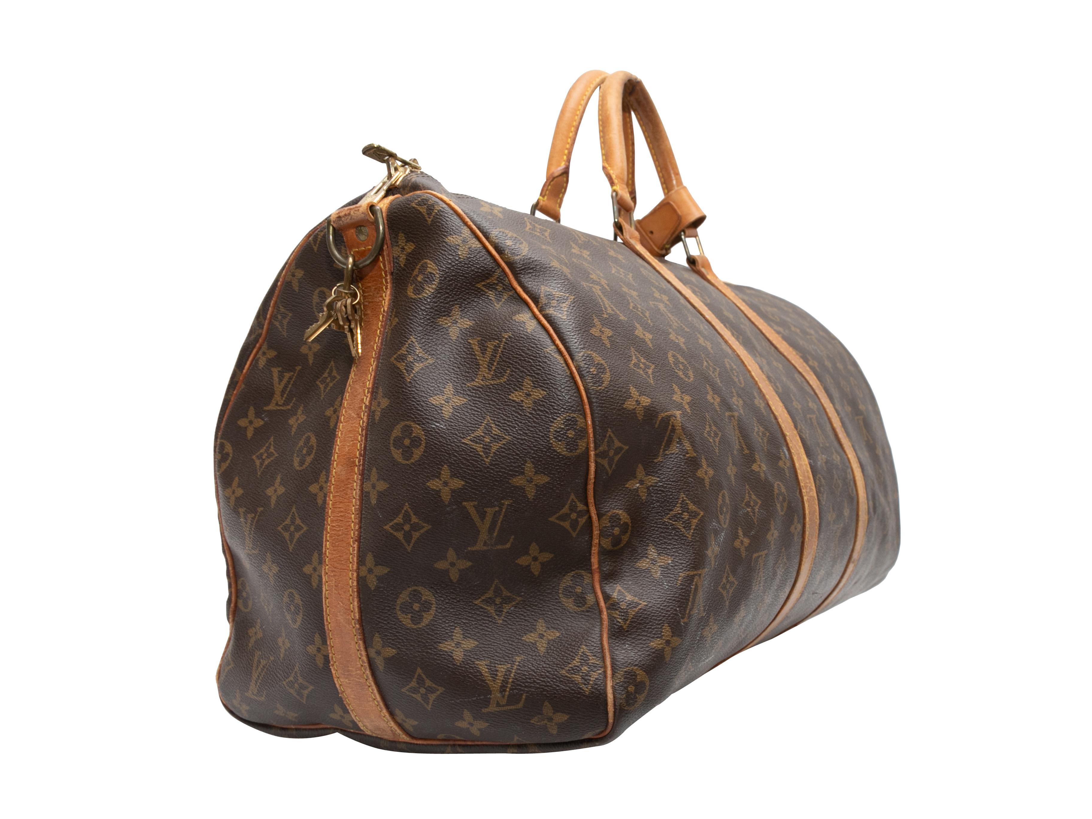 Brown Louis Vuitton 1989 Keepall Bandouliere 45 Bag In Fair Condition For Sale In New York, NY