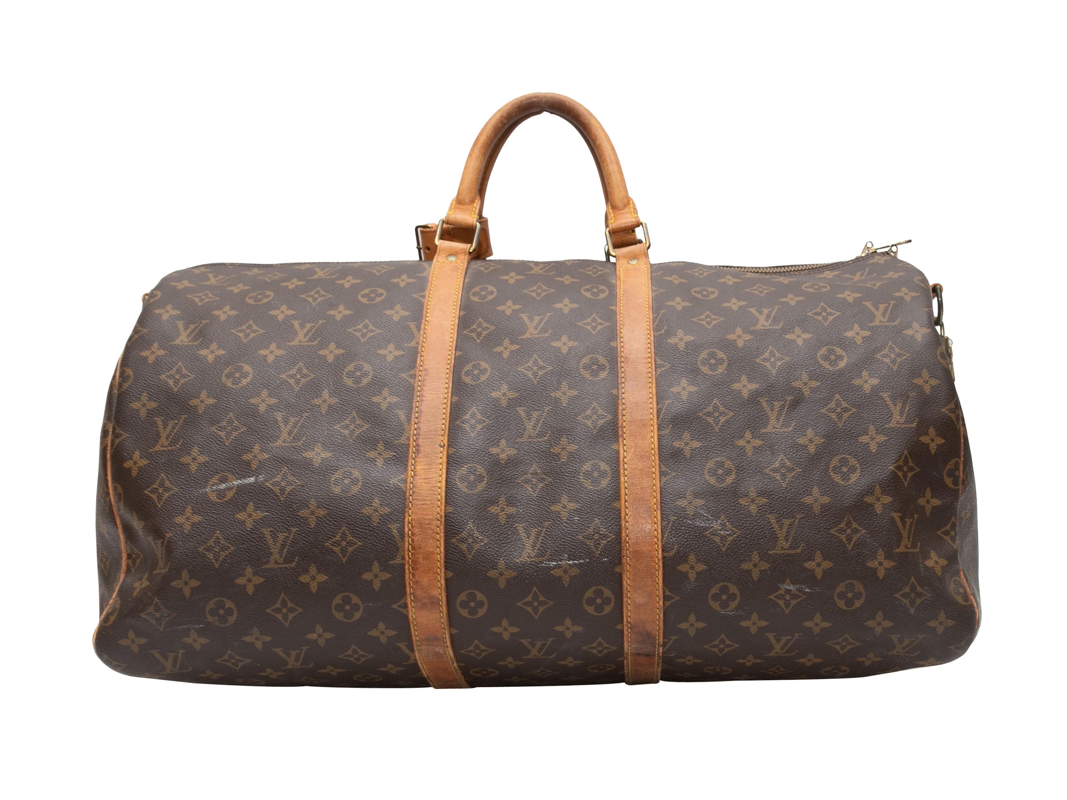 Women's Brown Louis Vuitton 1989 Keepall Bandouliere 45 Bag For Sale