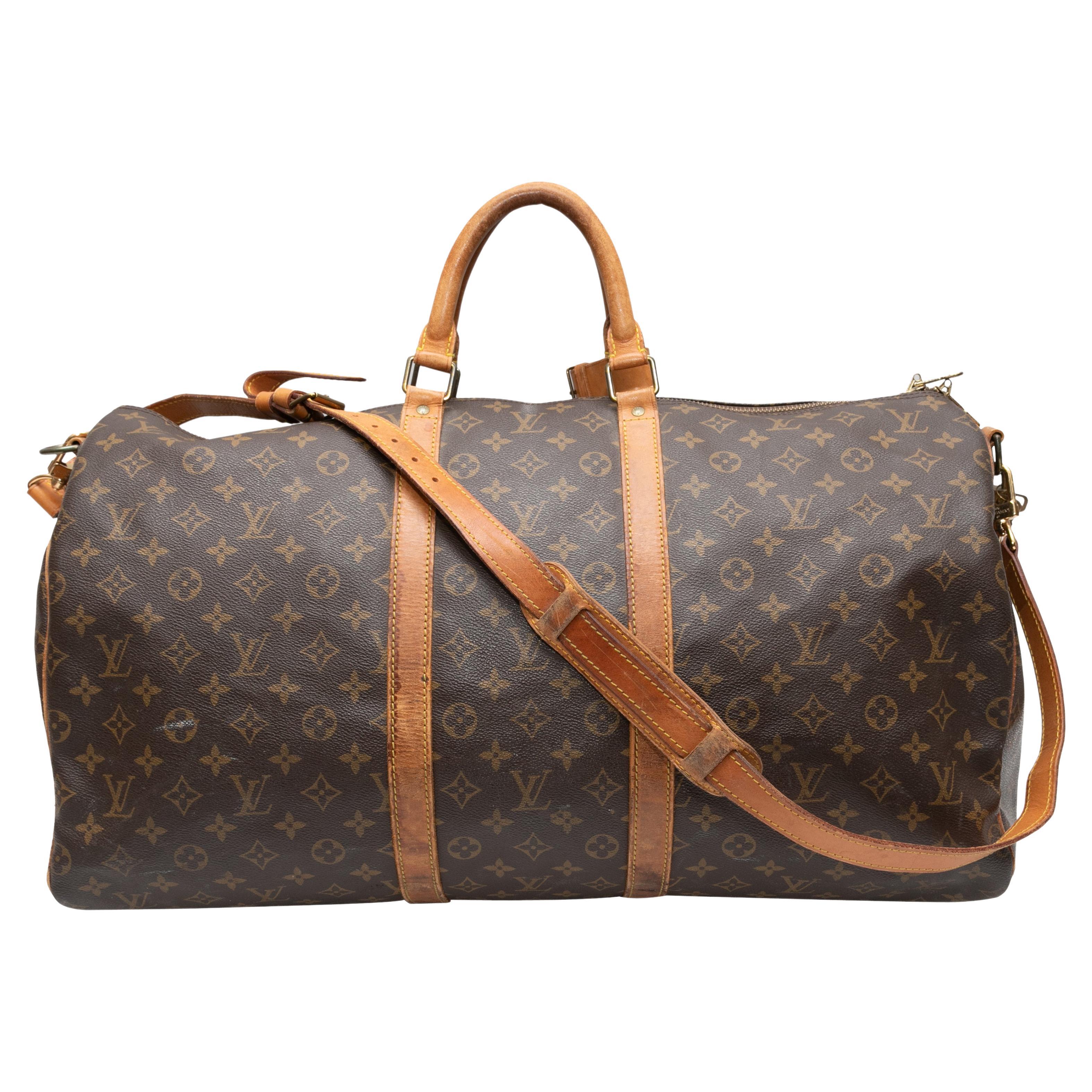 Brown Louis Vuitton 1989 Keepall Bandouliere 45 Bag For Sale