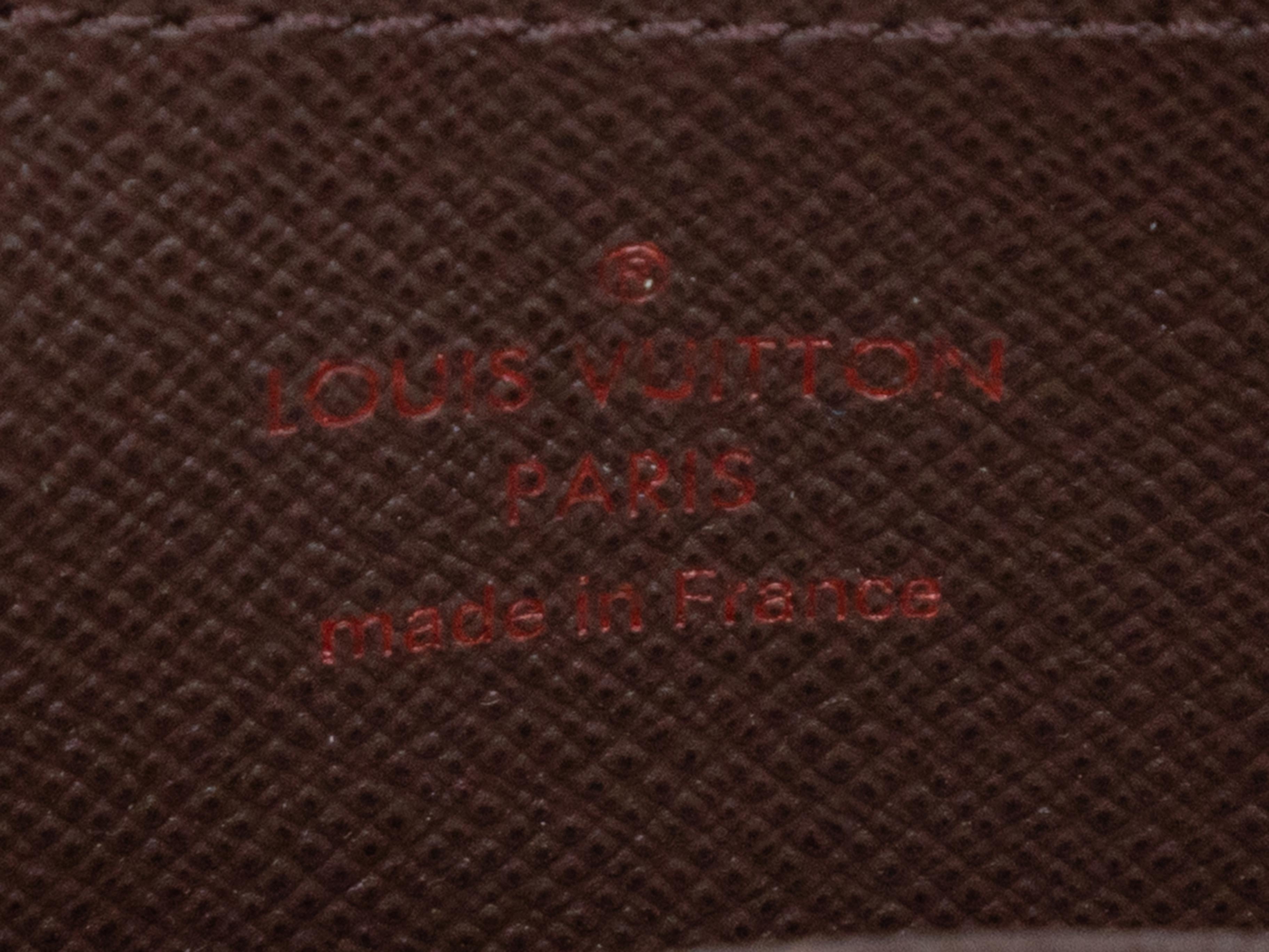 Nero Brown Louis Vuitton Damier Ebene Small Zip Wallet in vendita
