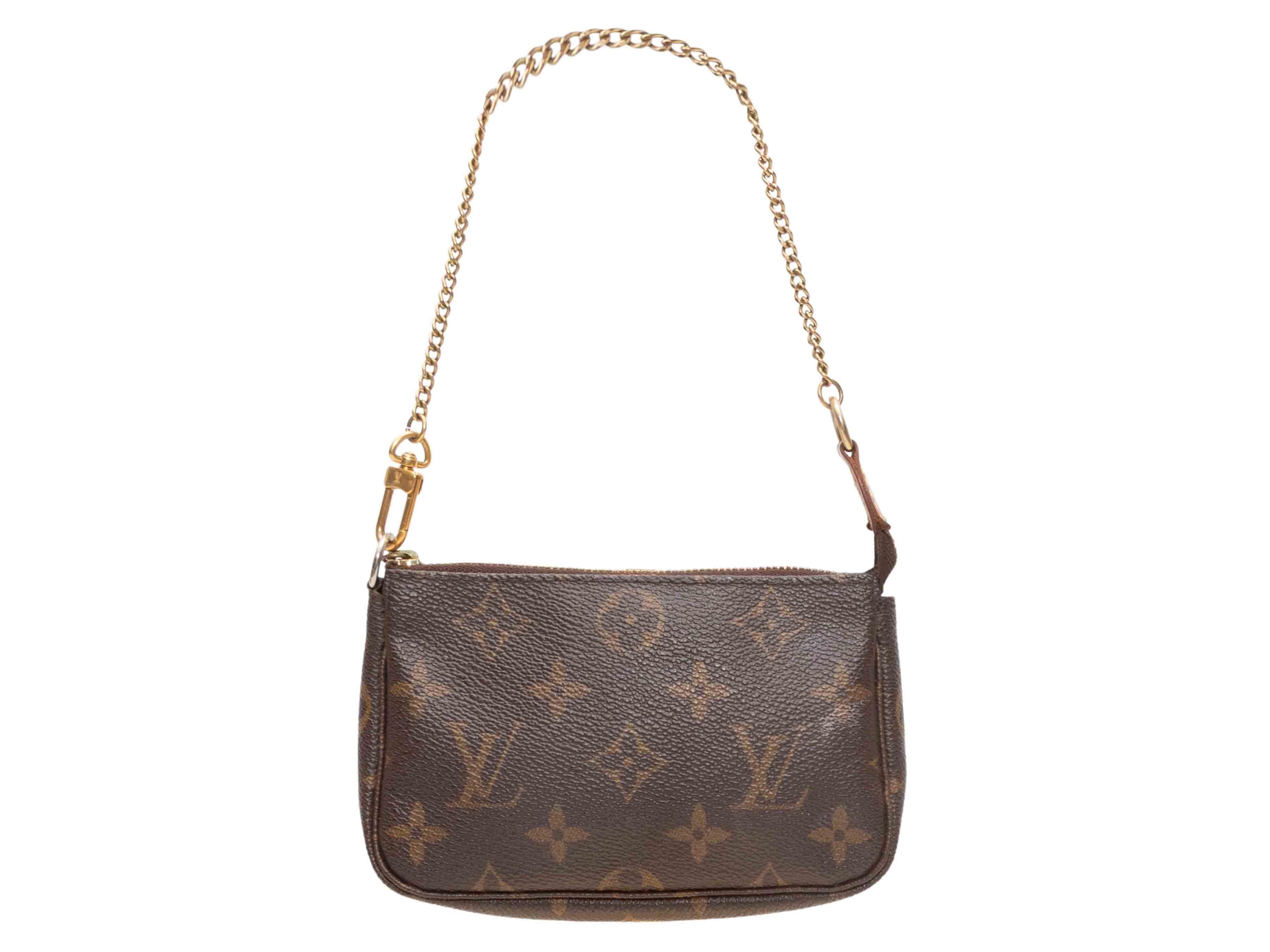 Sac à bandoulière Louis Vuitton Mini Pochette, marron Bon état - En vente à New York, NY