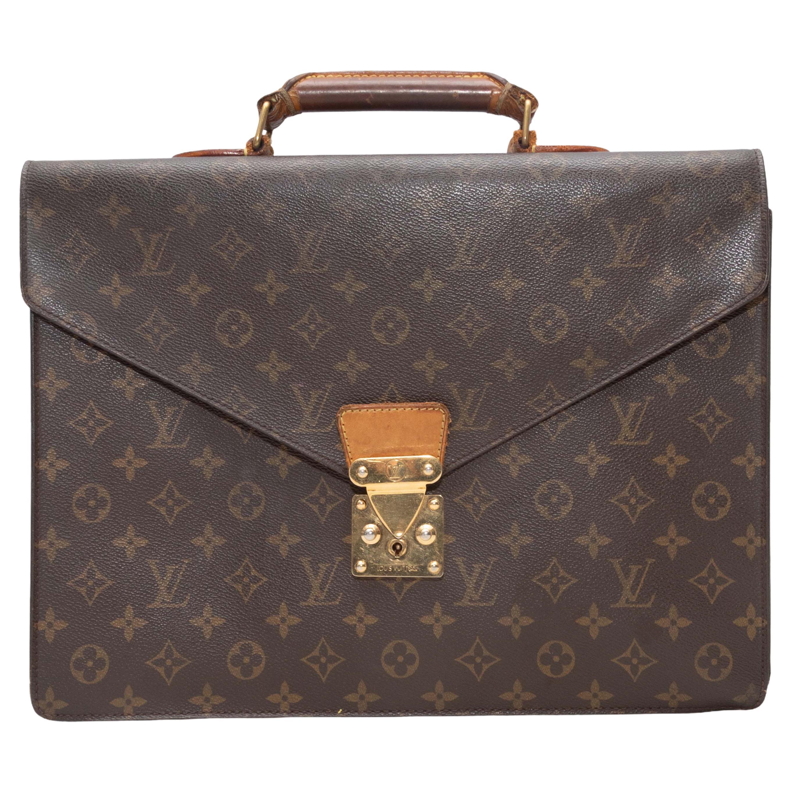 Brown Louis Vuitton Monogram Briefcase For Sale