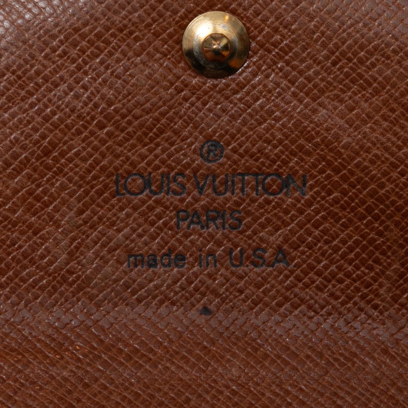 Brown Louis Vuitton Monogram Folding Wallet For Sale 1