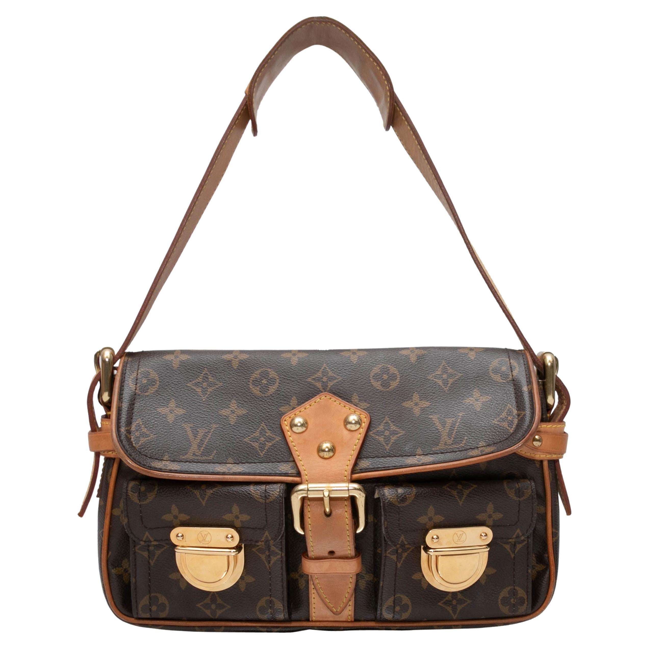 Brown Louis Vuitton Monogram Hudson PM Bag For Sale