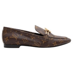 Brown Louis Vuitton Monogram Upper Case Loafers Size 39