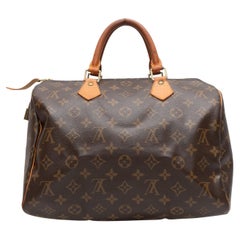 Used Brown Louis Vuitton Speedy 30 Handbag