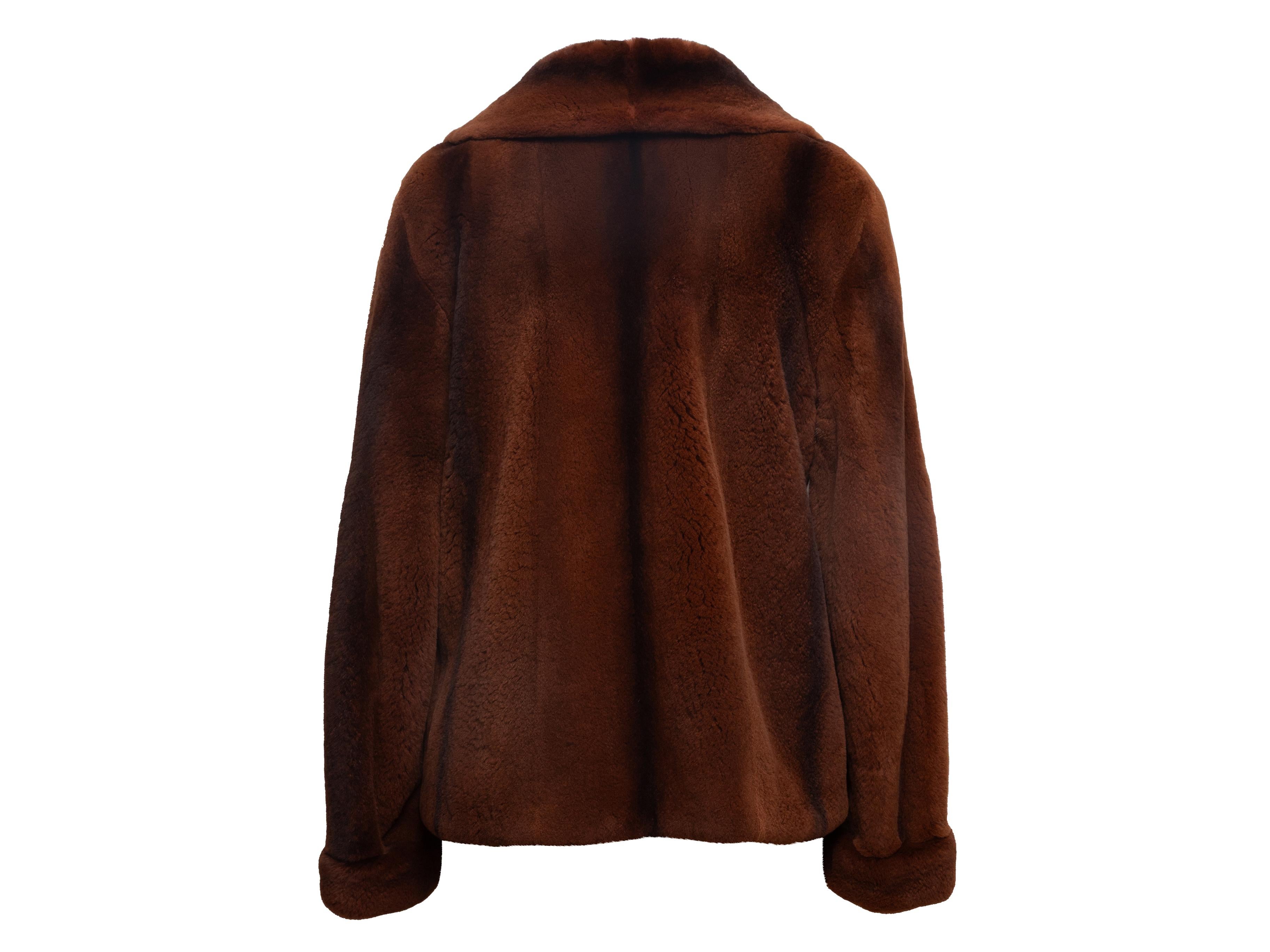 Giacca di pelliccia marrone Luciano Barbera taglia US S In condizioni buone in vendita a New York, NY