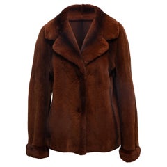 Brown Luciano Barbera Fur Jacket Size US S