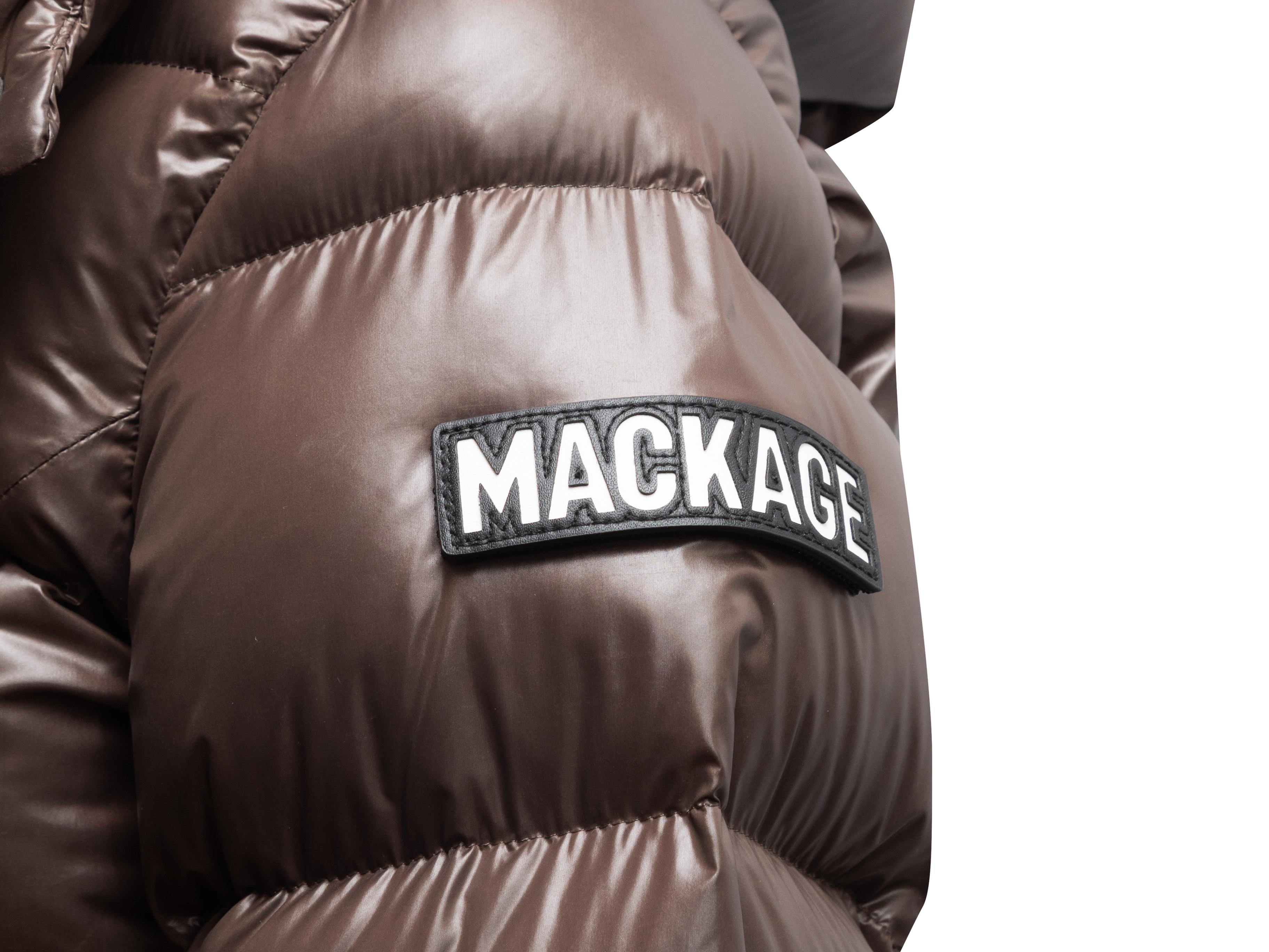 Donna Piumino con cappuccio marrone Mackage taglia US S in vendita