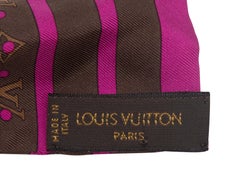 Brown & Magenta Louis Vuitton Silk Twille Scarf