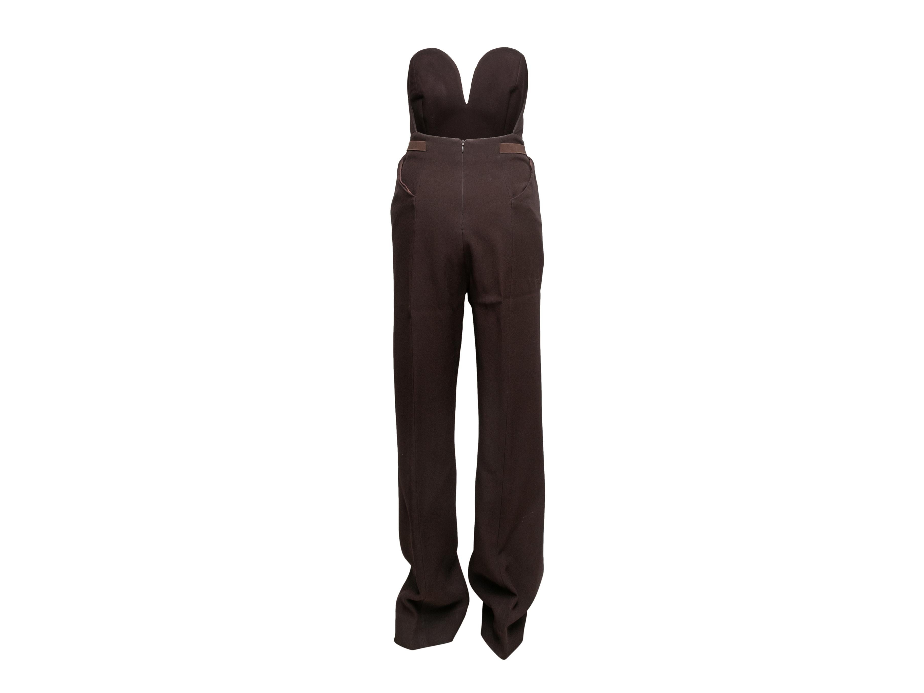Brown Maison Margiela Strapless Jumpsuit Size EU 42 In Good Condition For Sale In New York, NY
