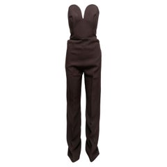 Brown Maison Margiela Strapless Jumpsuit Size EU 42