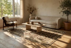 Brown Malayer Wool Hand Knotted Rug 7 ft x 10 ft , Tribal Geometry Weave