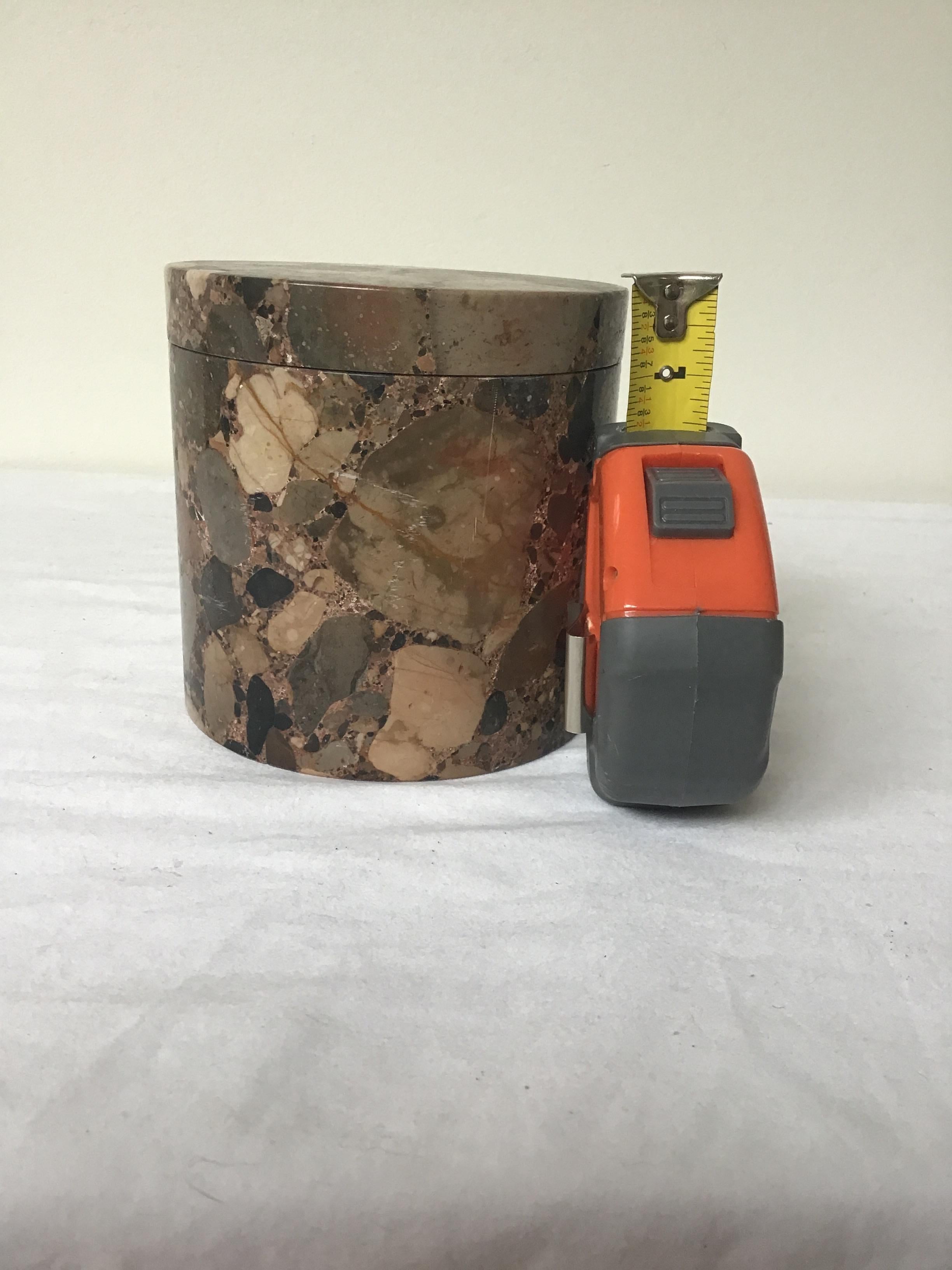 Brown marble container.