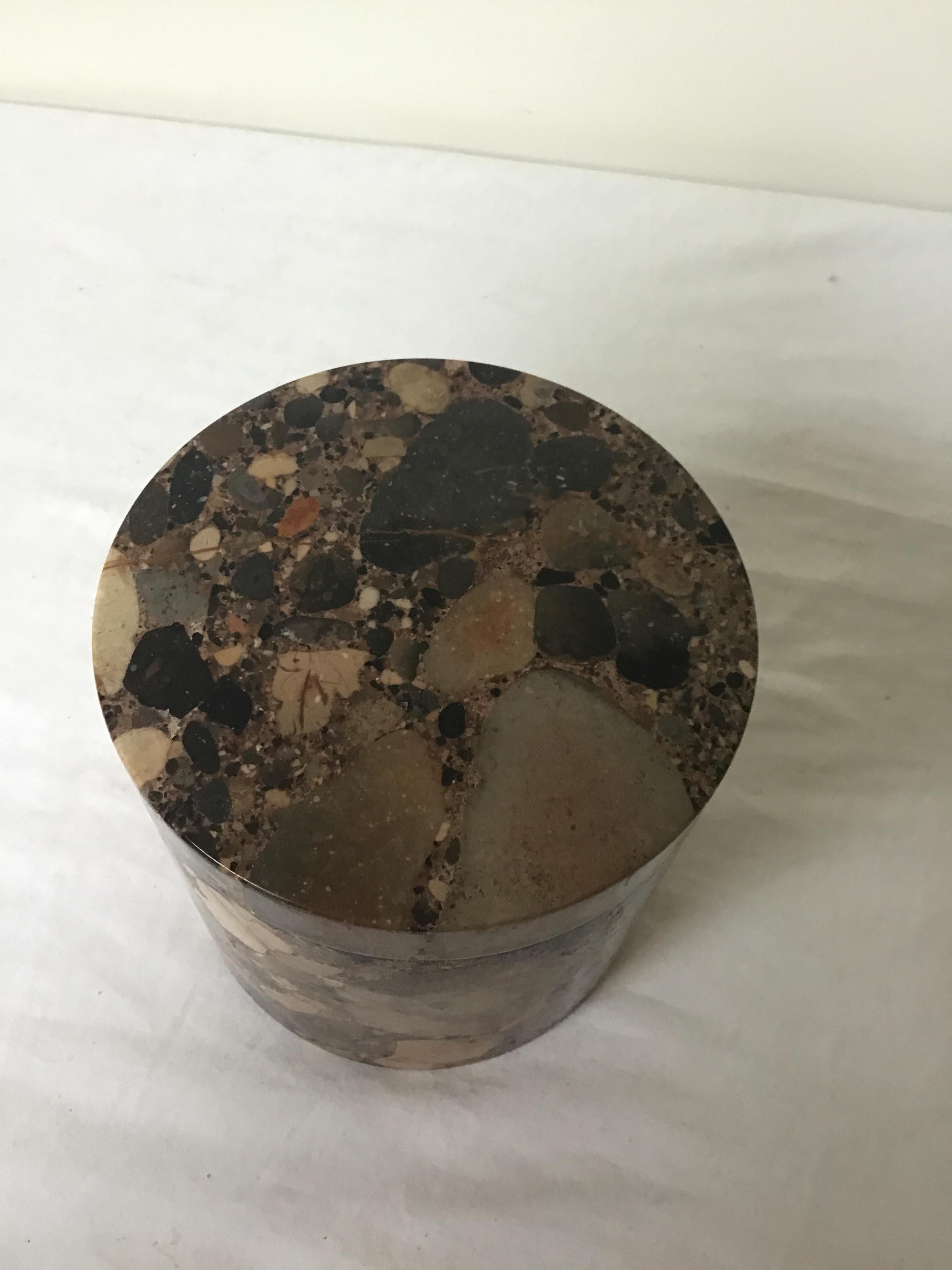 Late 20th Century Brown Marble Box