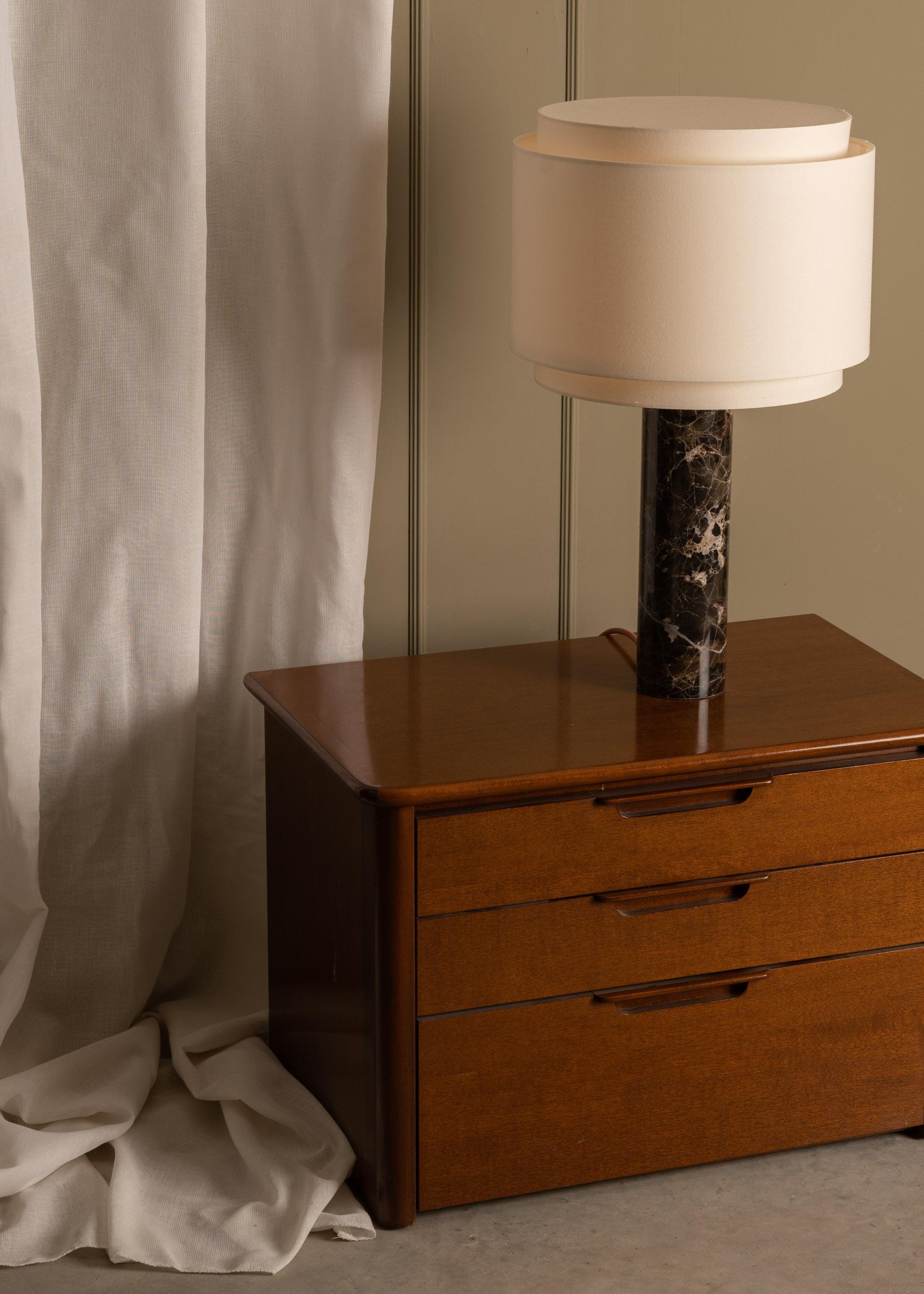 Other Brown Marble Pipo Duoble Table Lamp by Simone & Marcel For Sale