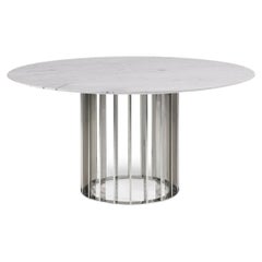 Brown Marble Stainless Steel Dining Table