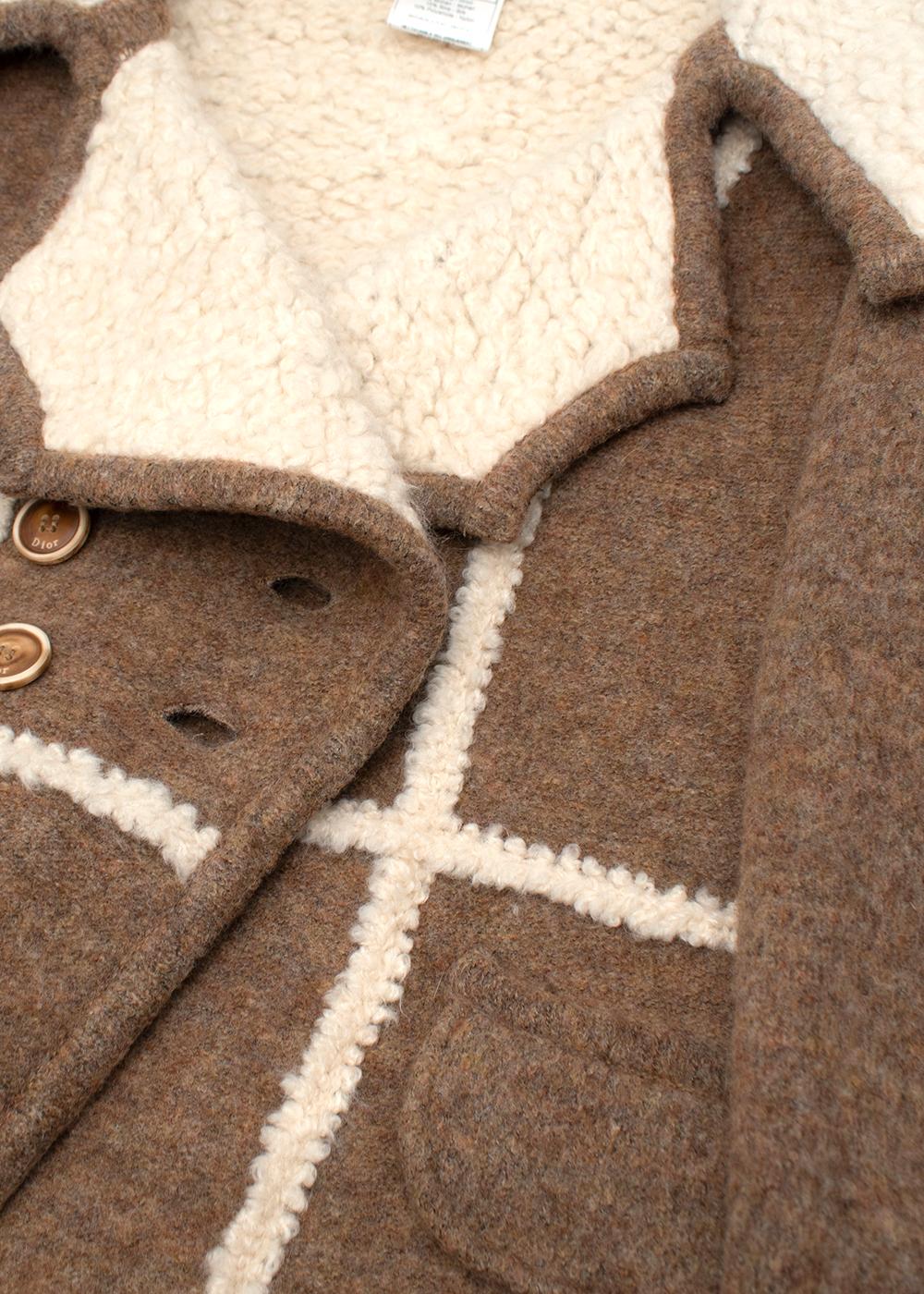 Brown Marl Knitted Aviator Jacket 2