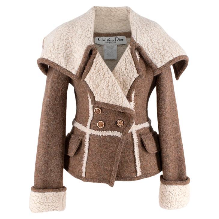 Brown Marl Knitted Aviator Jacket For Sale at 1stDibs