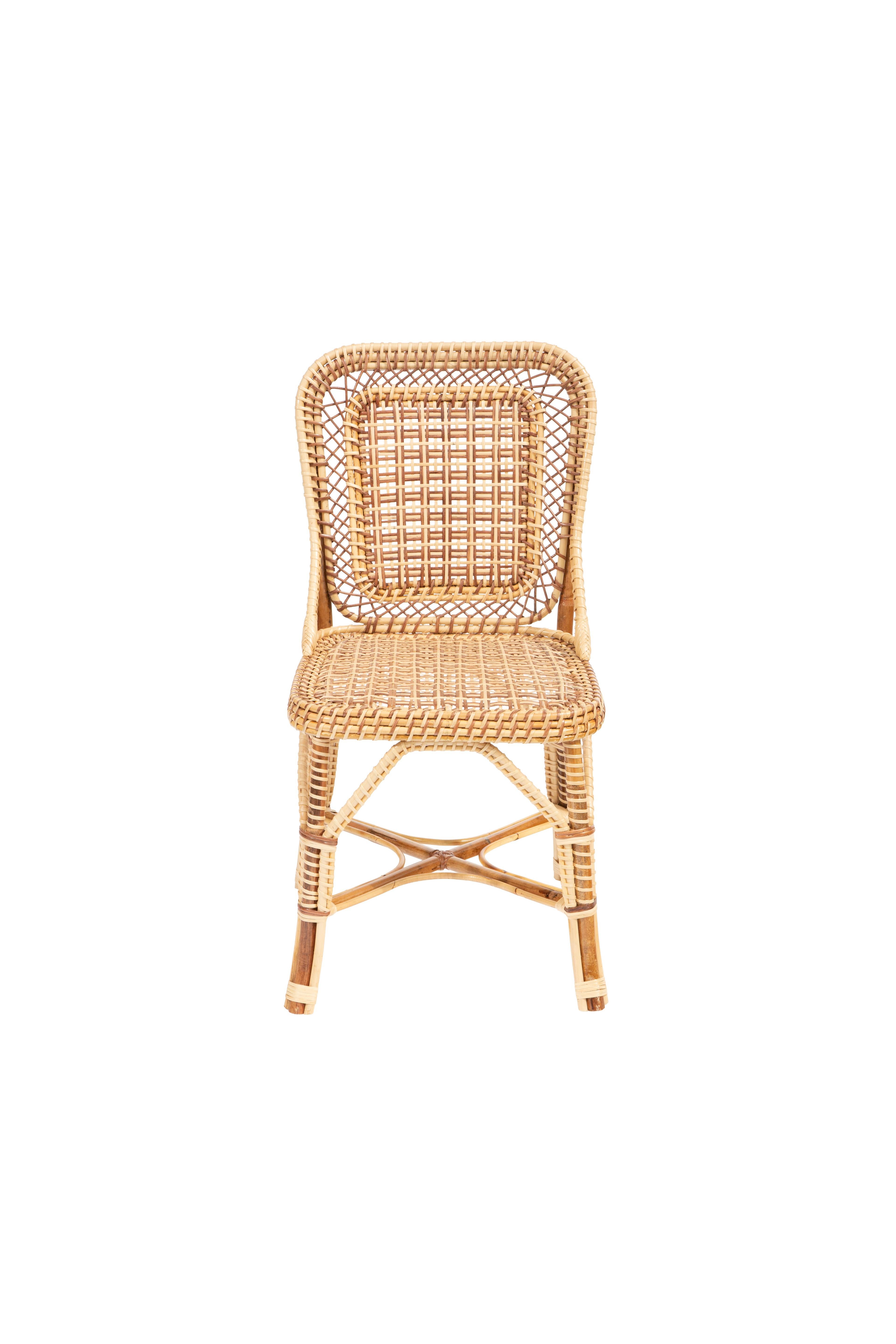 Chaise d'appoint Marshan en rotin - Marron : Dimensions : 18.5