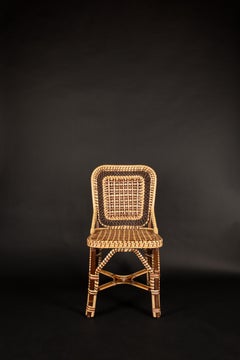 Brown Marshan Rattan Side Chair by Creel and Gow
