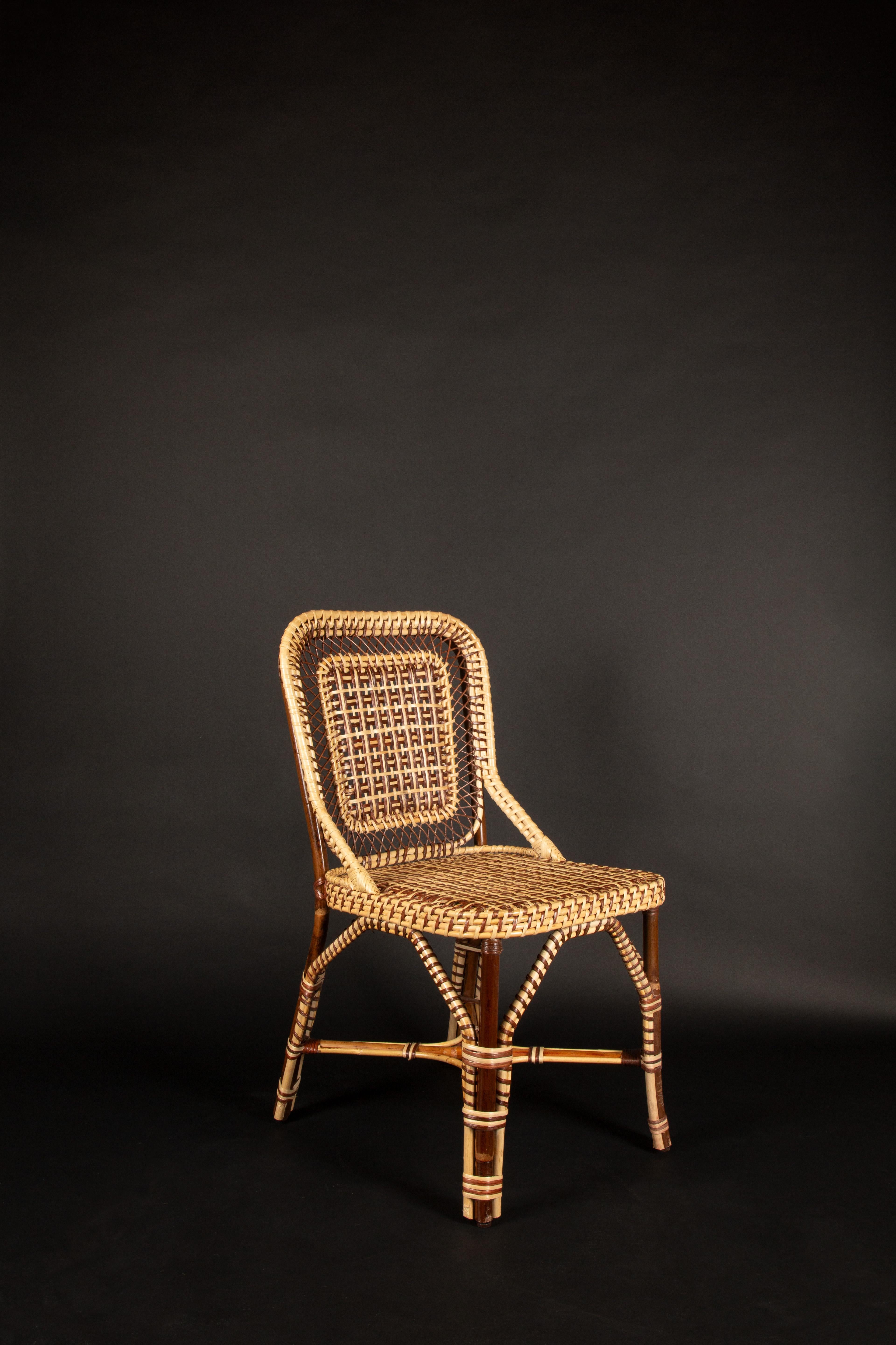 Brown Marshan Rattan Side Chair by Creel and Gow For Sale at 1stDibs