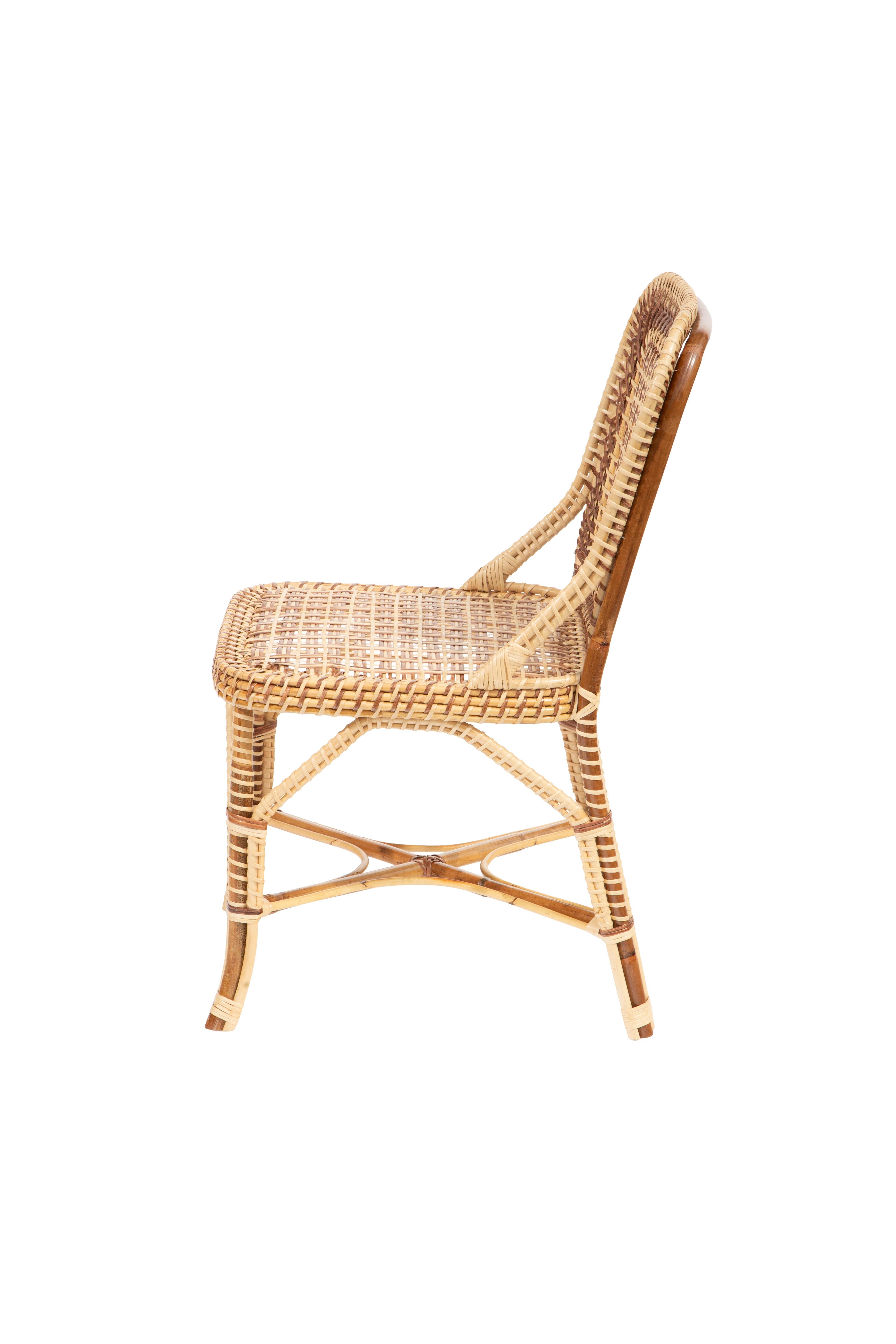 XXIe siècle et contemporain Chaise d'appoint en rotin Brown Marshan par Creel and Gow en vente