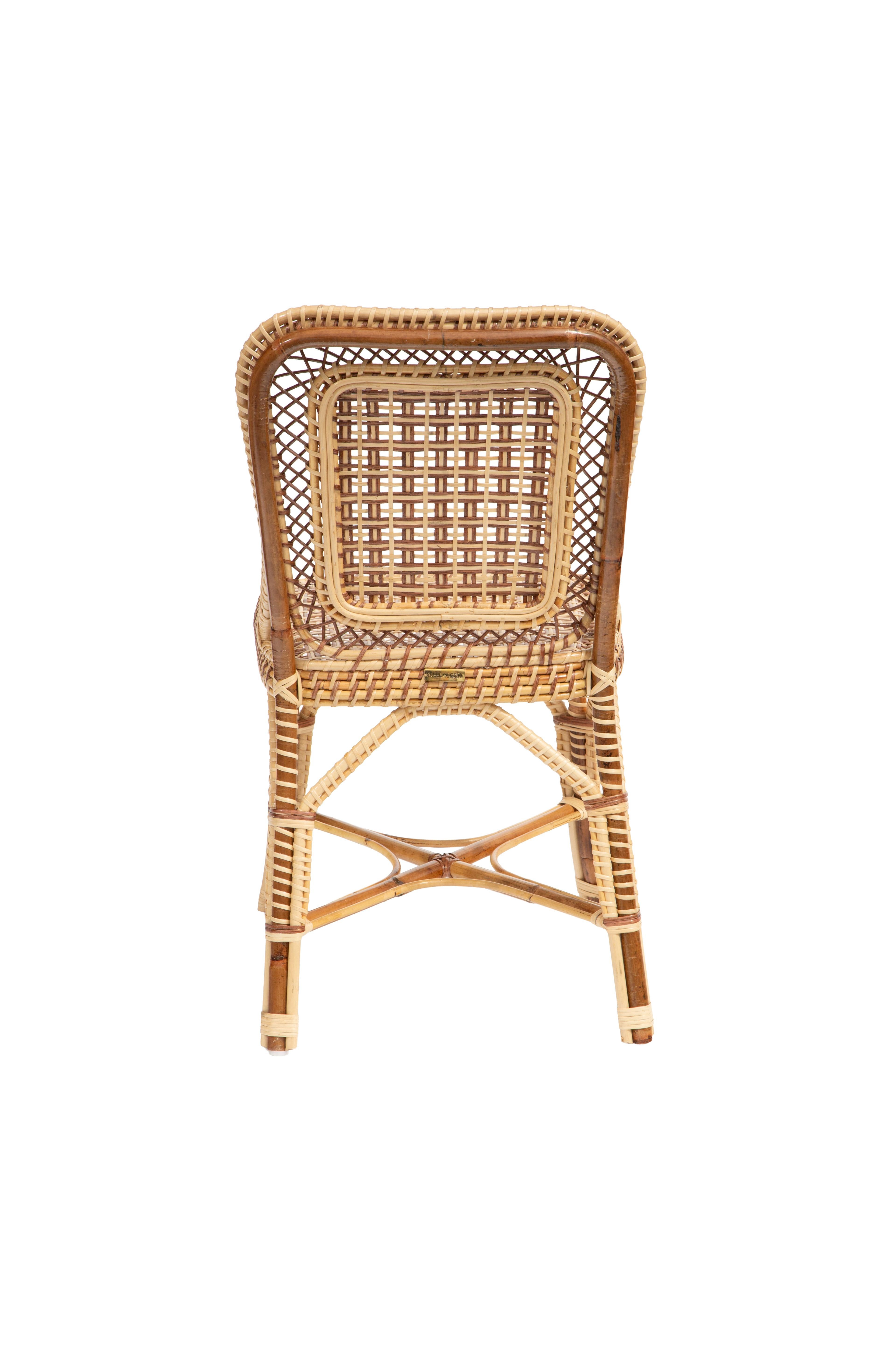 Osier Chaise d'appoint en rotin Brown Marshan par Creel and Gow en vente