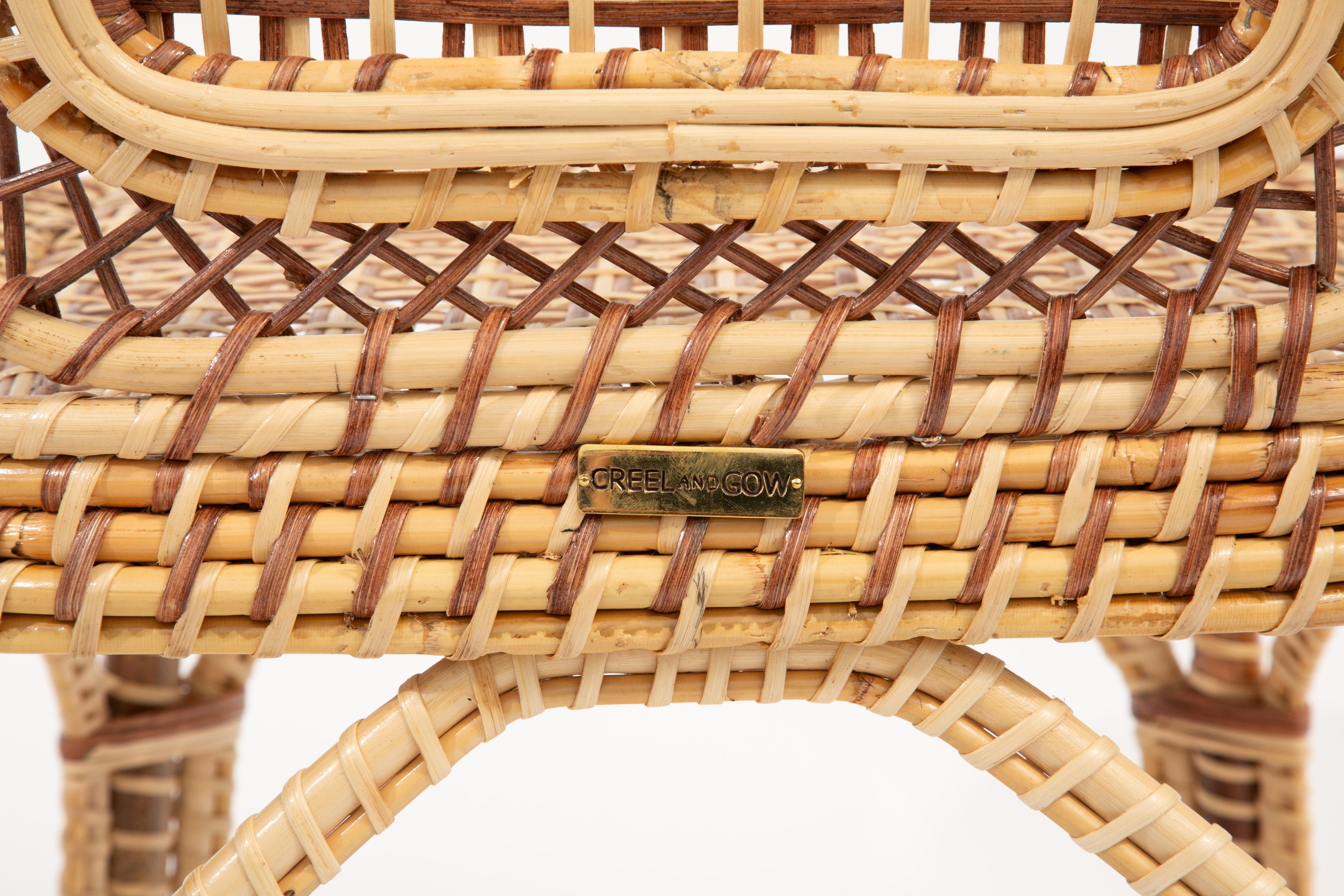Chaise d'appoint en rotin Brown Marshan par Creel and Gow en vente 1