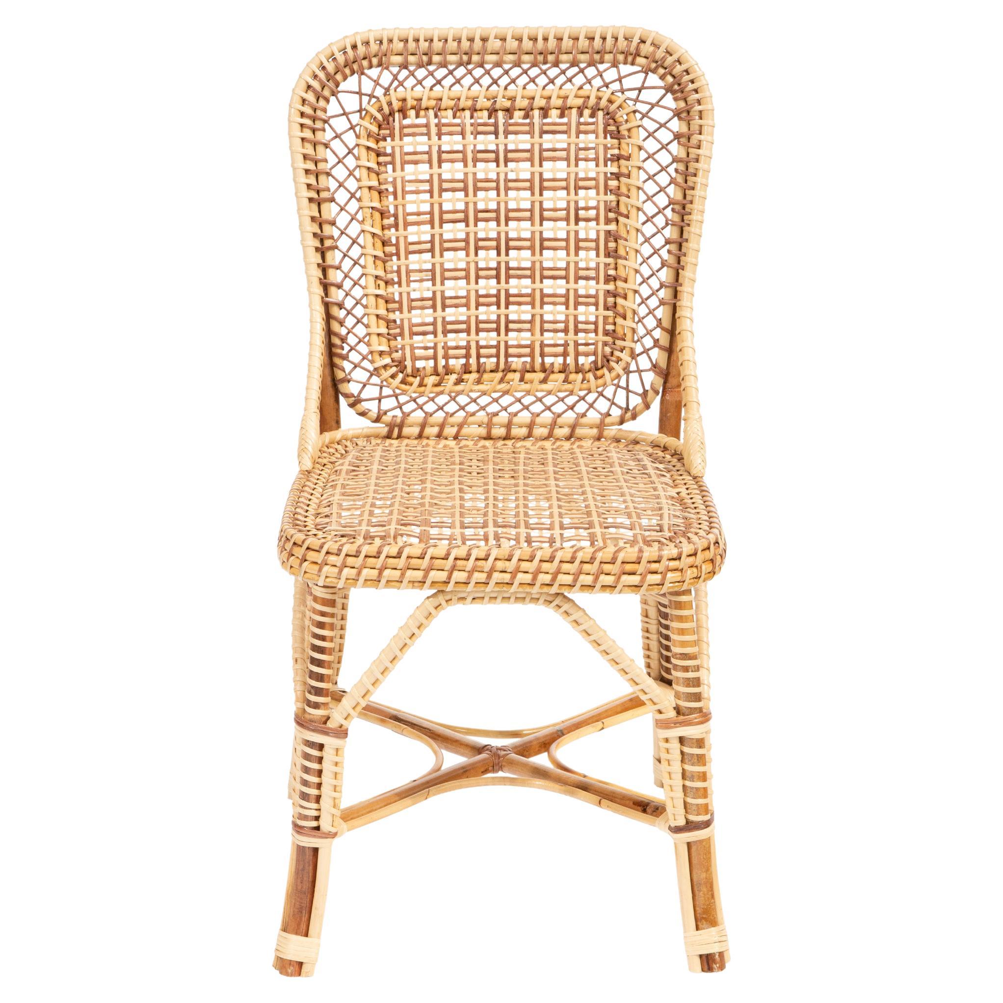 Brown Marshan Rattan Side Chair by Creel and Gow