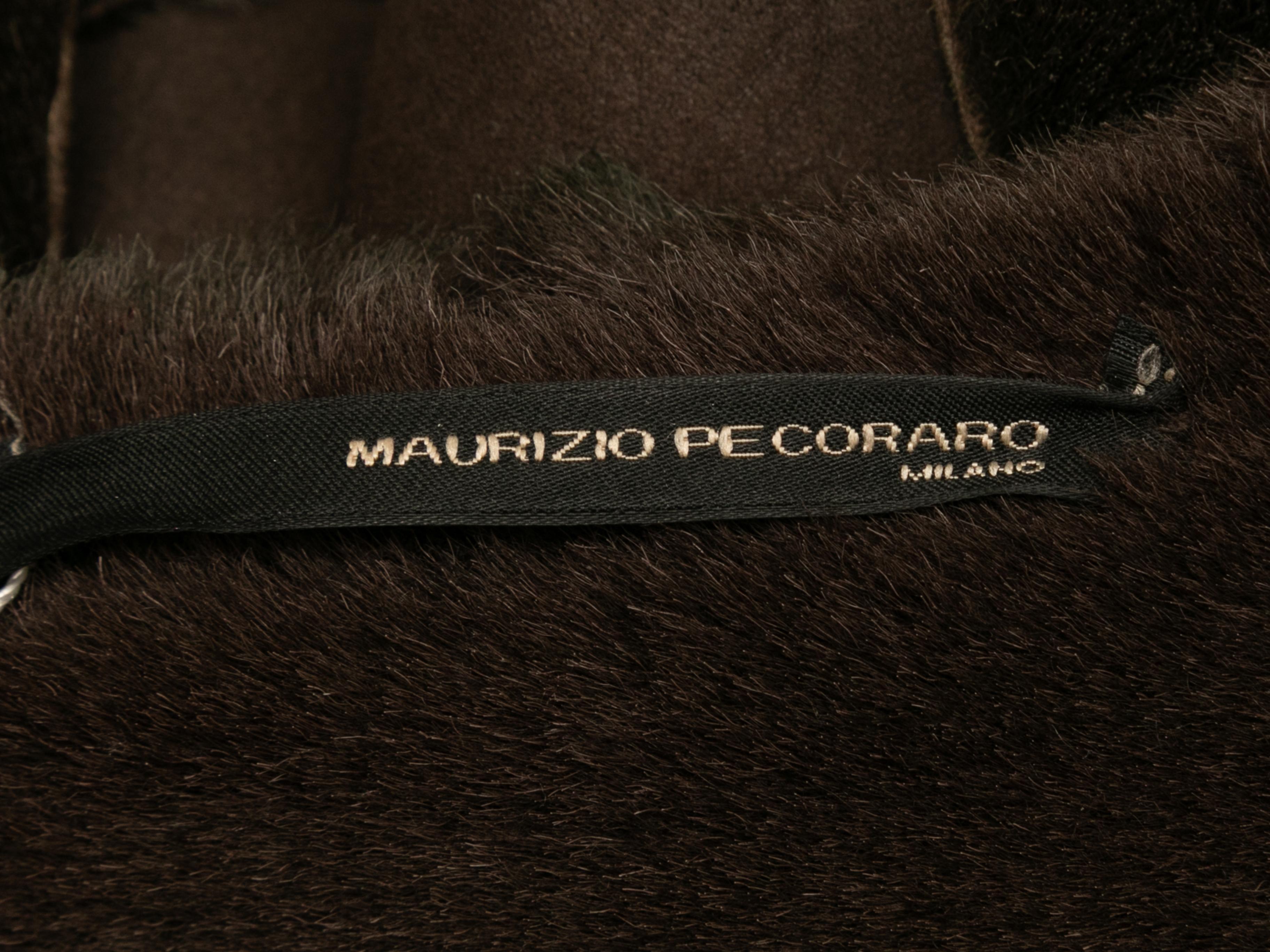  Veste à franges en shearling de couleur Brown Maurizio Pecoraro Taille US IT 38 Pour femmes 