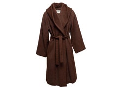 Abrigo largo con capucha en mezcla de lana y alpaca marrón Max Mara