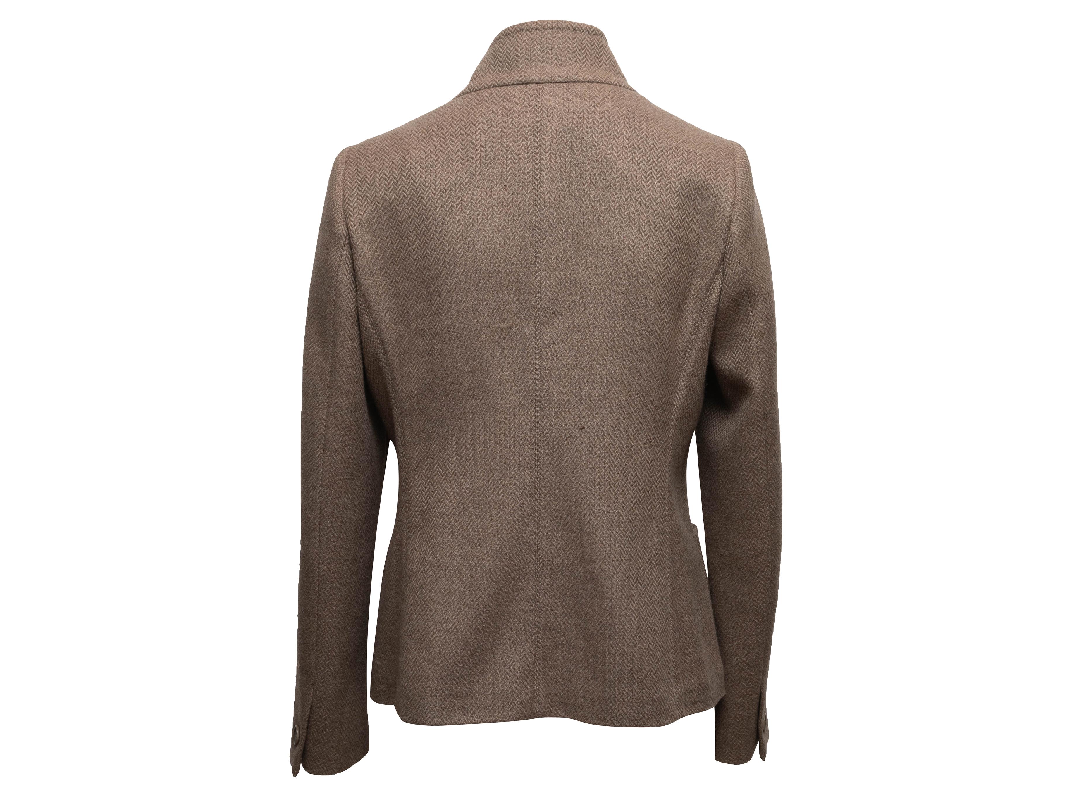 Women's or Men's Brown Max Mara Virgin Wool & Cashmere Jacket Size US 12 For Sale