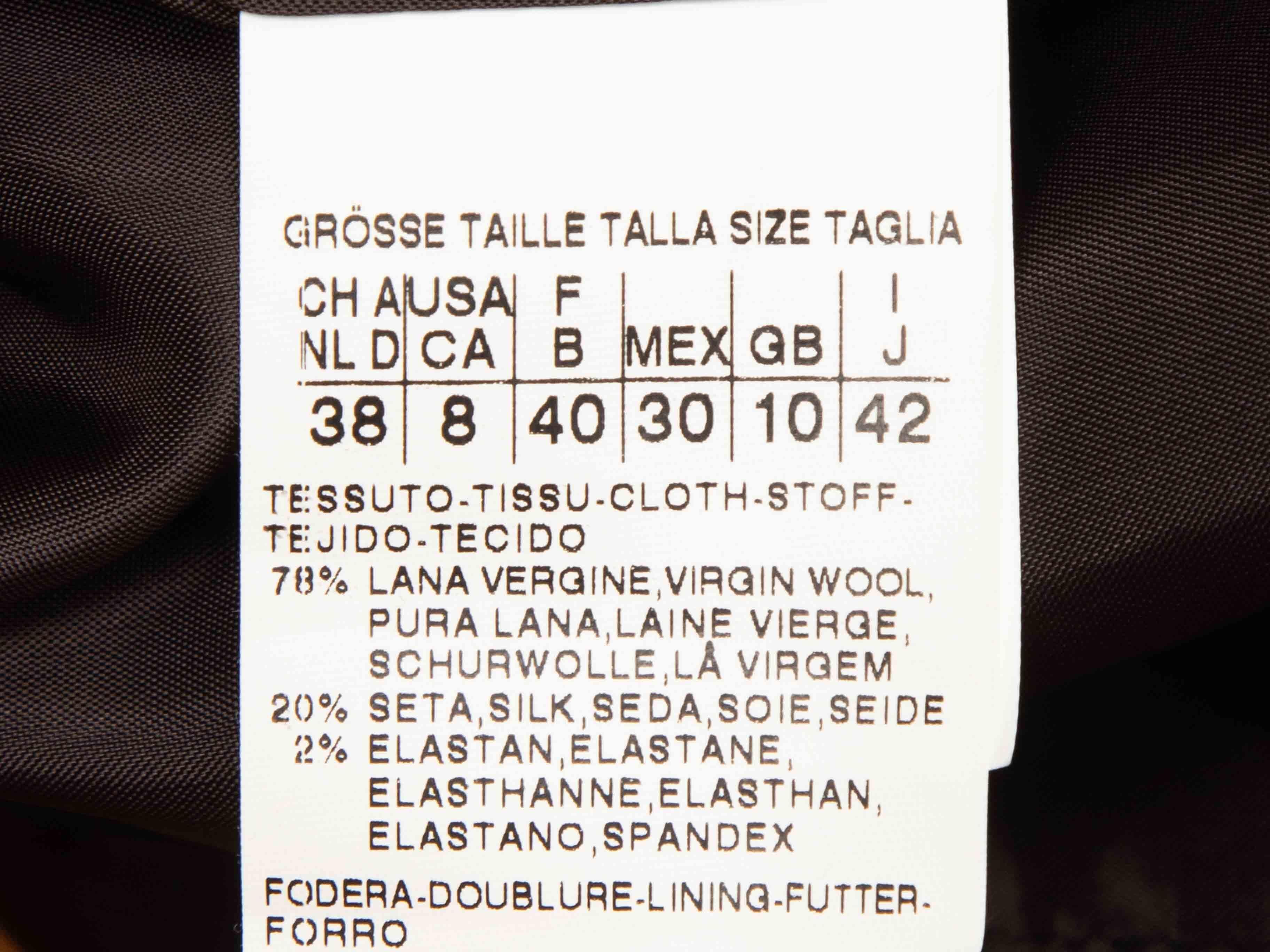 Blazer en laine vierge et soie Max Mara marron Taille 8 Pour femmes en vente
