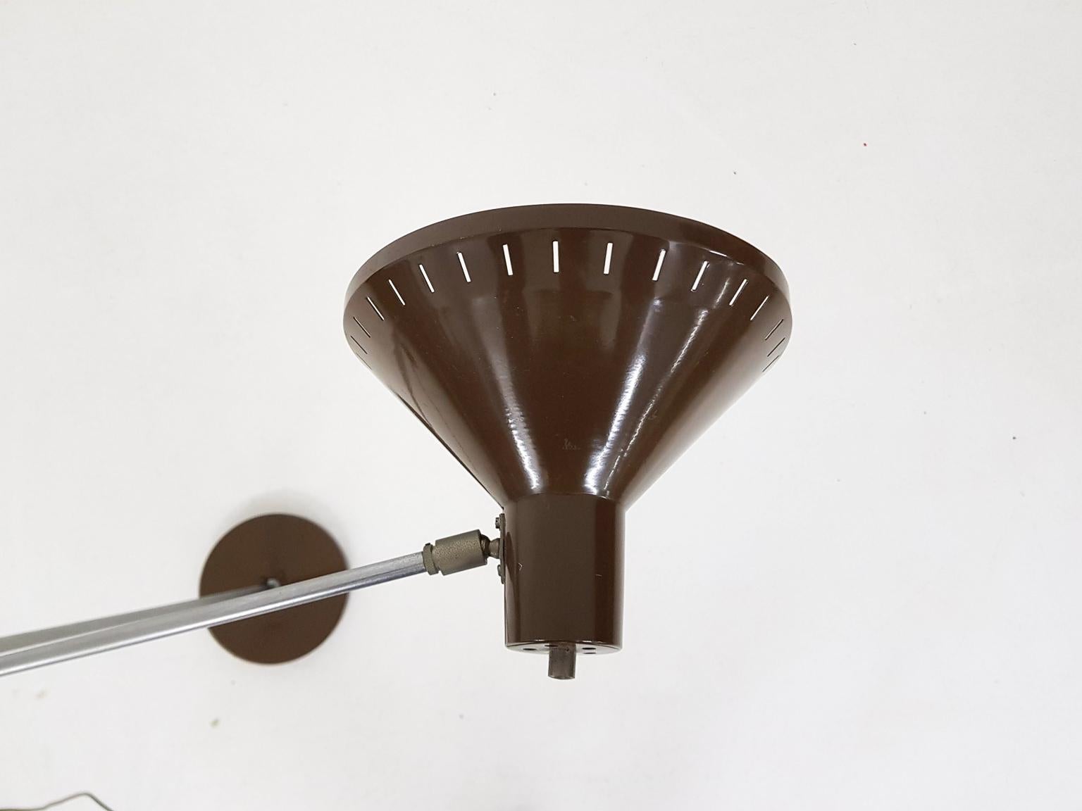 Brown Metal Adjustable Floor Lamp by Anvia Attribute, Hoogervorst, Dutch Design 4
