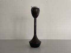 Brown Metal and Plexiglass Self-standing Industrial Floor Ashtray, 1970s, Italy