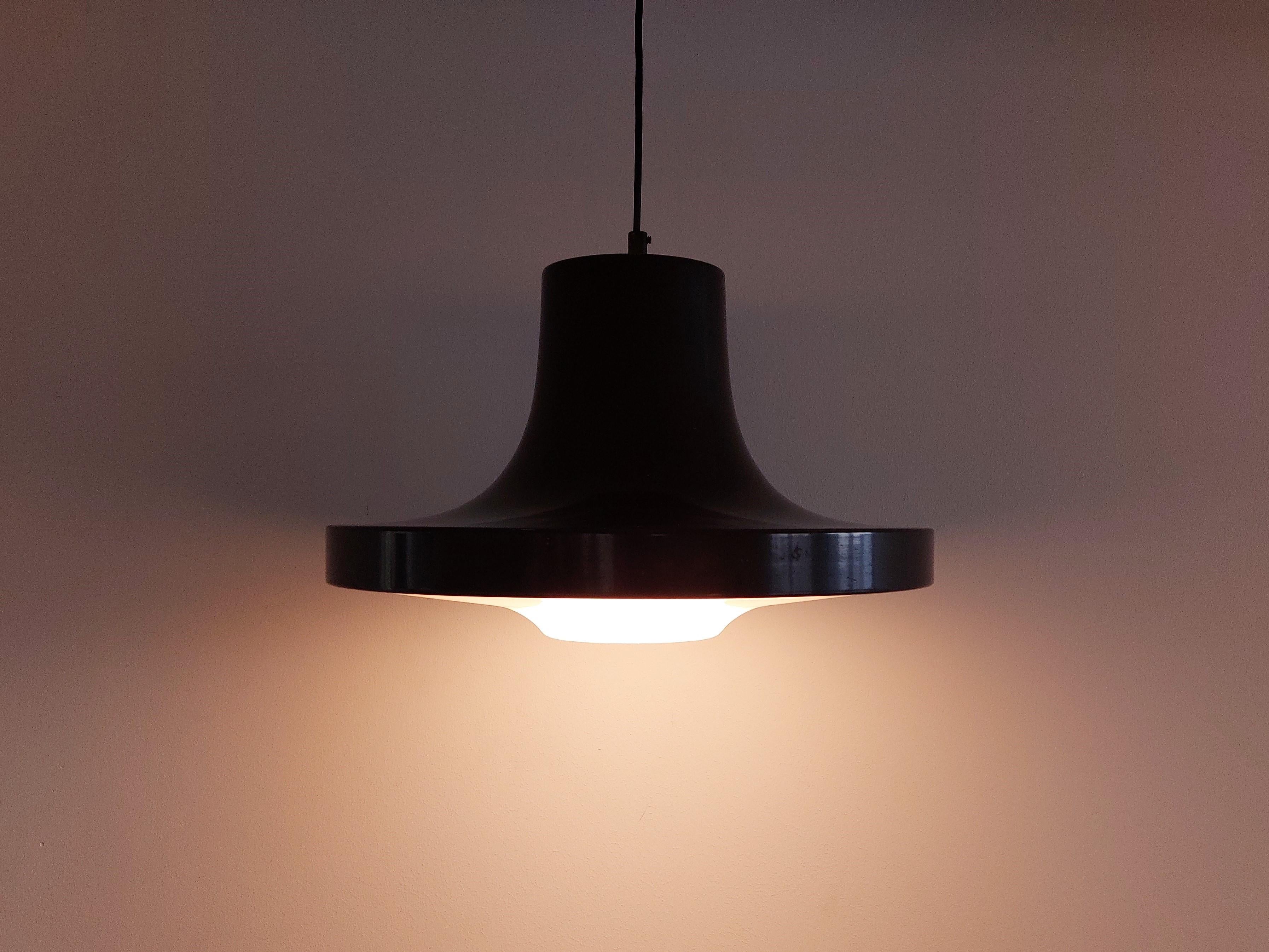 Brown Metal Pendant Lamp with Perspex Diffuser for Ab Fagerhult, Sweden For Sale 1