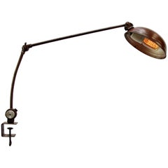 Brown Metal Vintage Industrial Work Desk Light