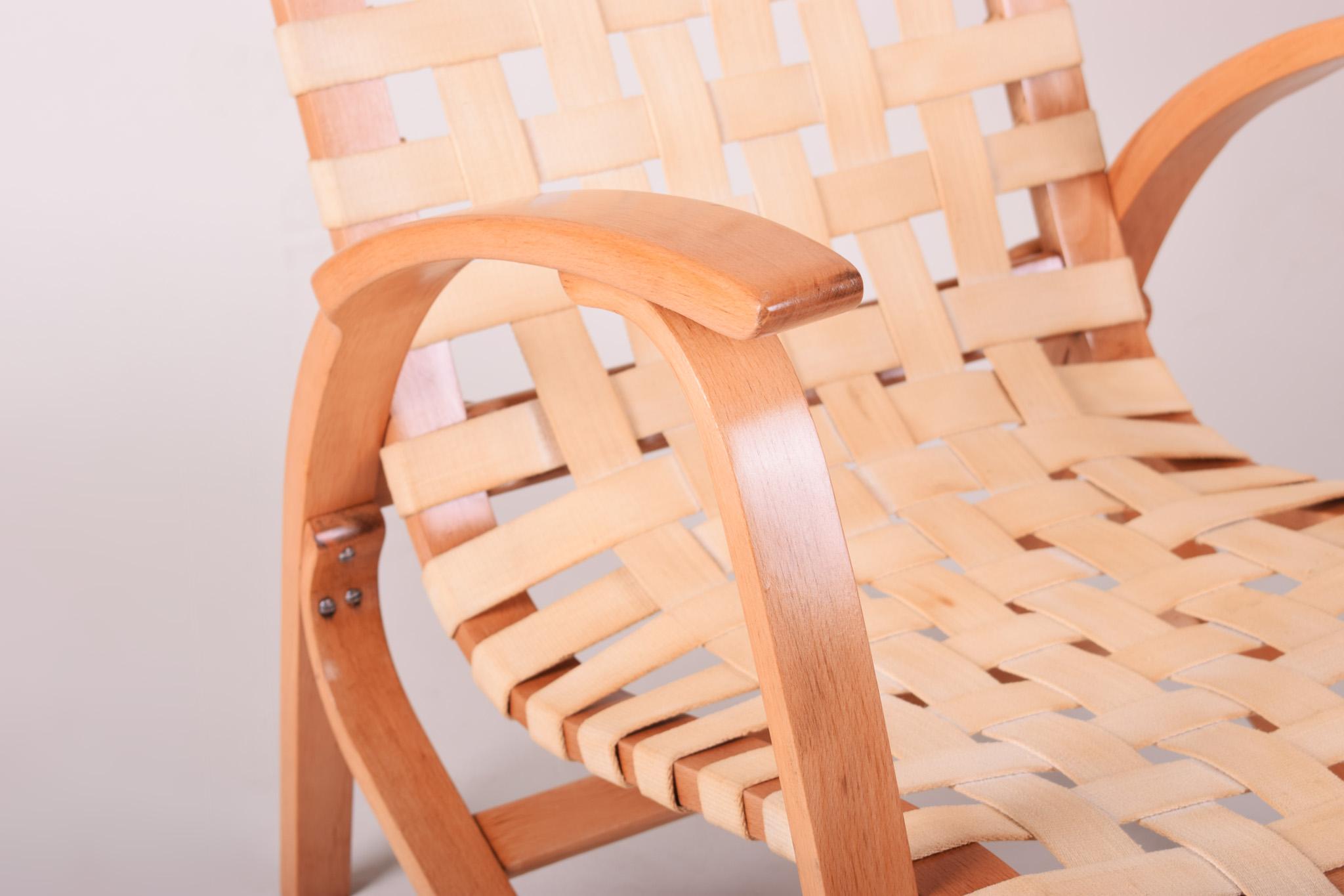 Mid-Century Modern Fauteuil marron du milieu du siècle fabriqué en Tchèque dans les années 1930. Conçu par Jan Vank en vente