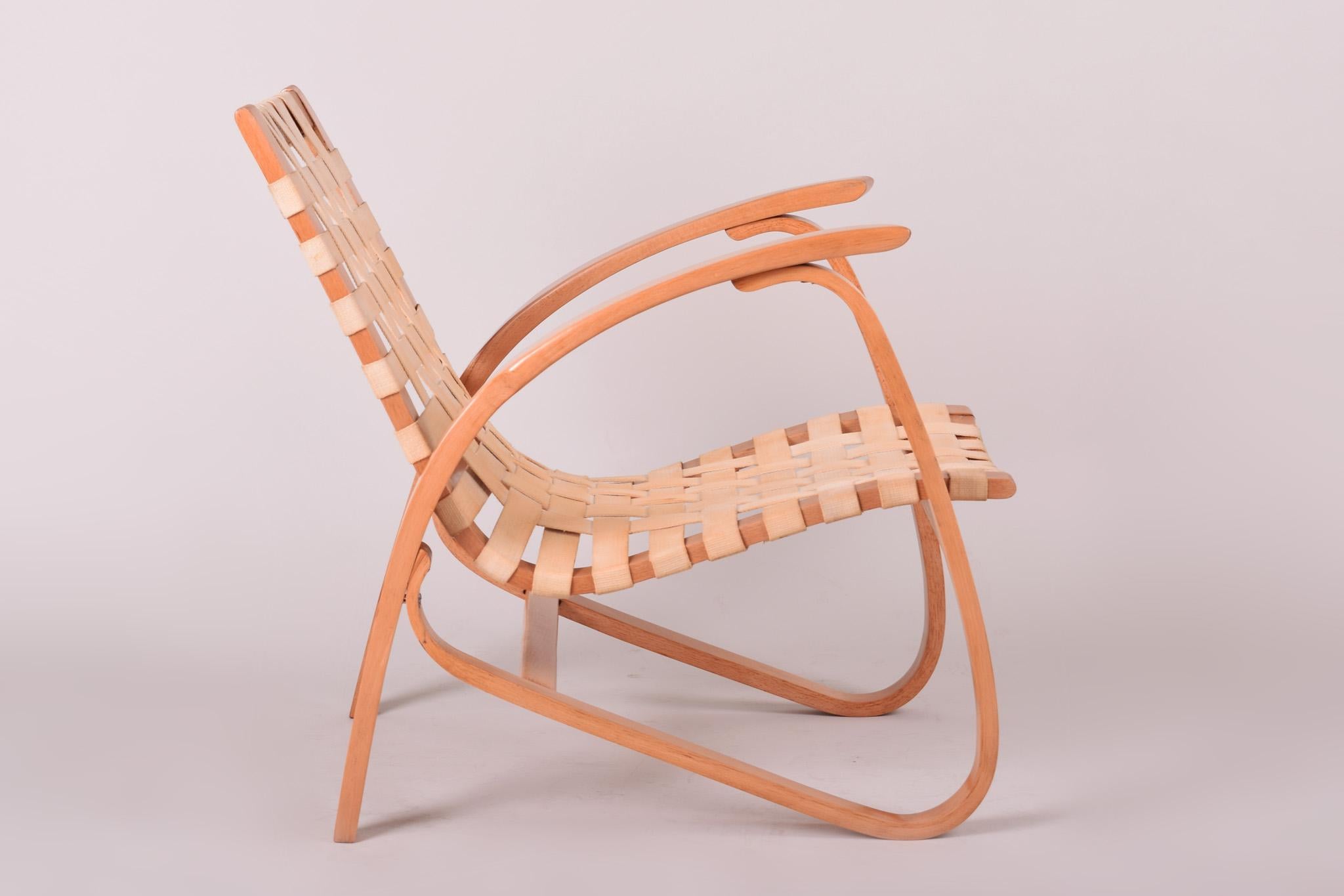 20ième siècle Fauteuil marron du milieu du siècle fabriqué en Tchèque dans les années 1930. Conçu par Jan Vank en vente
