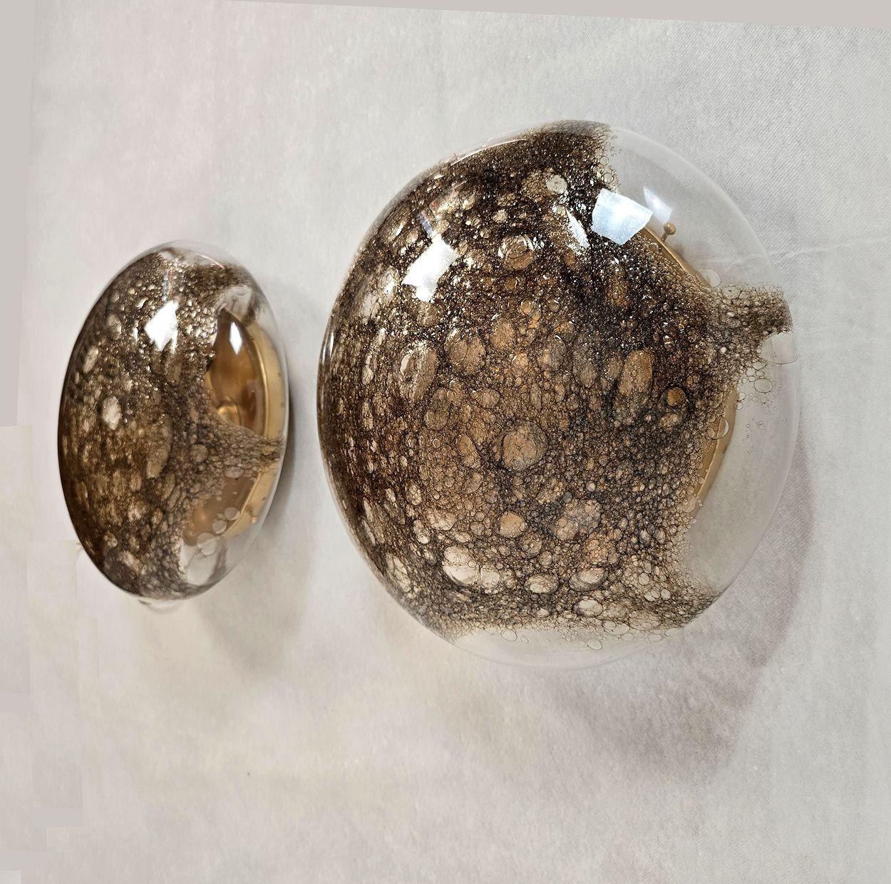 Apliques marrones de cristal de Murano de mediados de siglo Moderno de mediados de siglo en venta