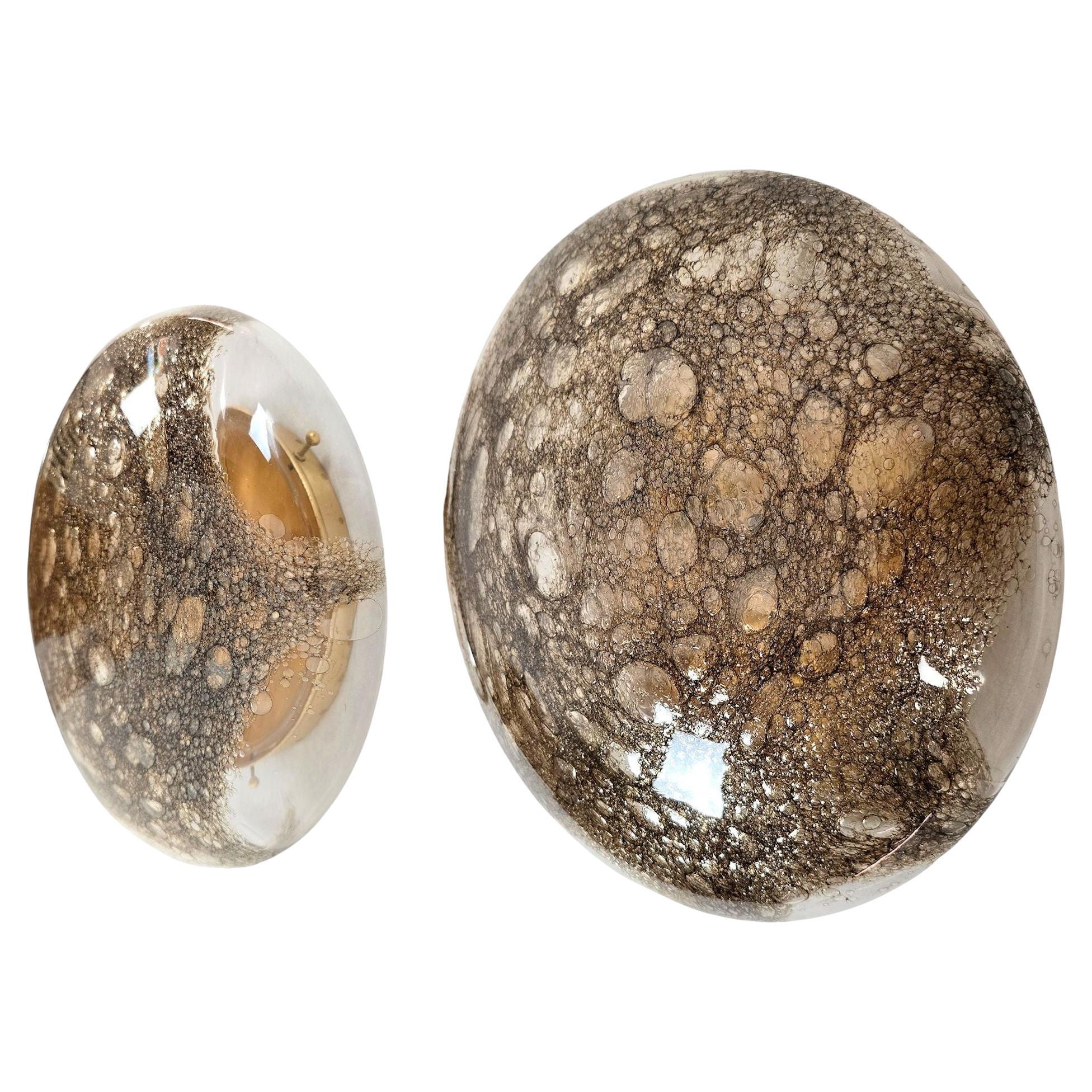 Apliques marrones de cristal de Murano de mediados de siglo