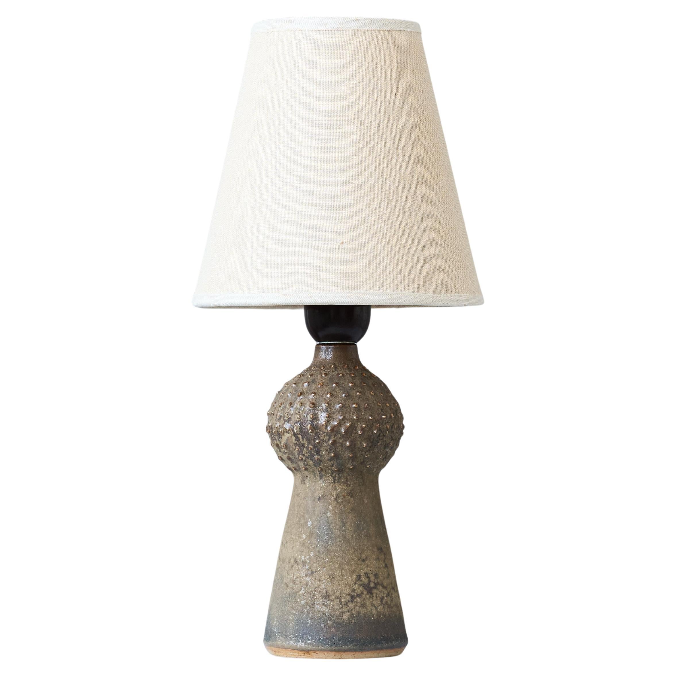 Brown Mid-Century Stoneware Table Lamp by Rolf Palm, Sweden, 1960s. For Sale