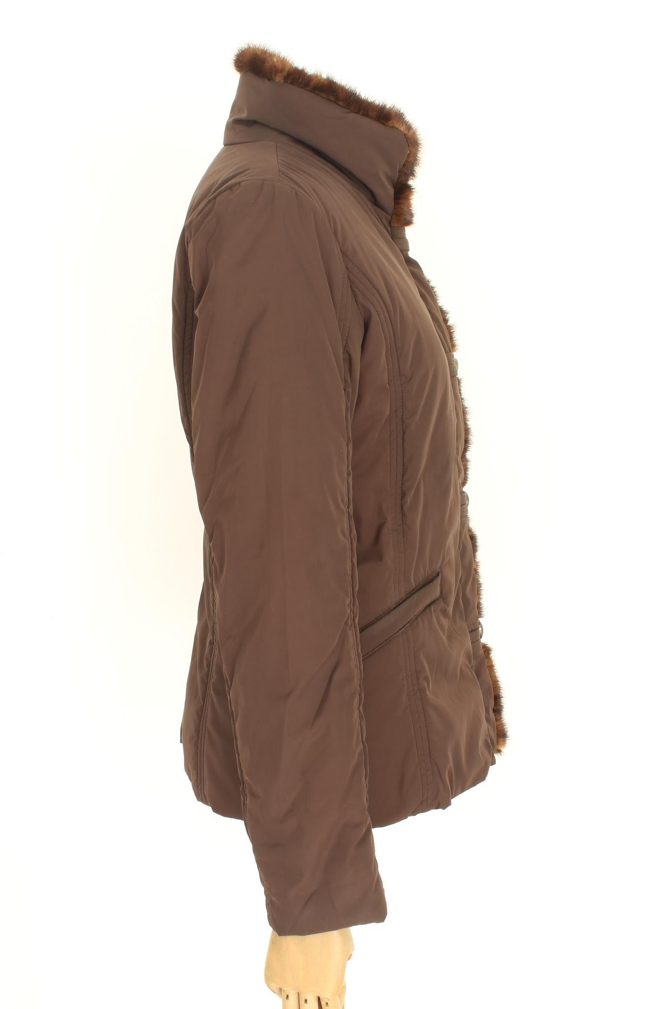 Brown Mink Fur Down Jacket Vintage 2000s In Excellent Condition In Brindisi, Bt