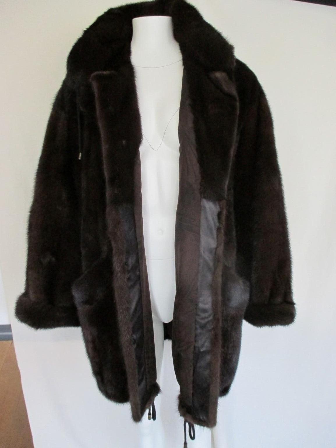  Brown Mink Fur Parka Coat 2