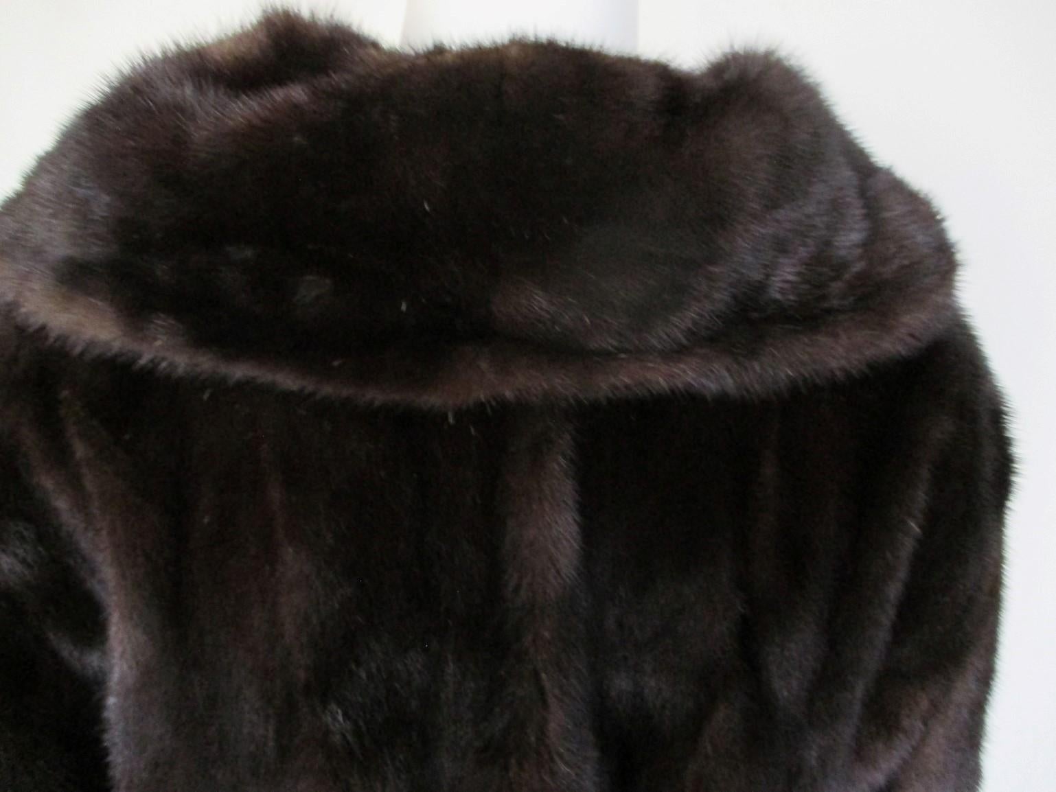 Black  Brown Mink Fur Parka Coat