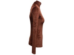 Brown Miu Miu Velour Turtleneck Top Size US S