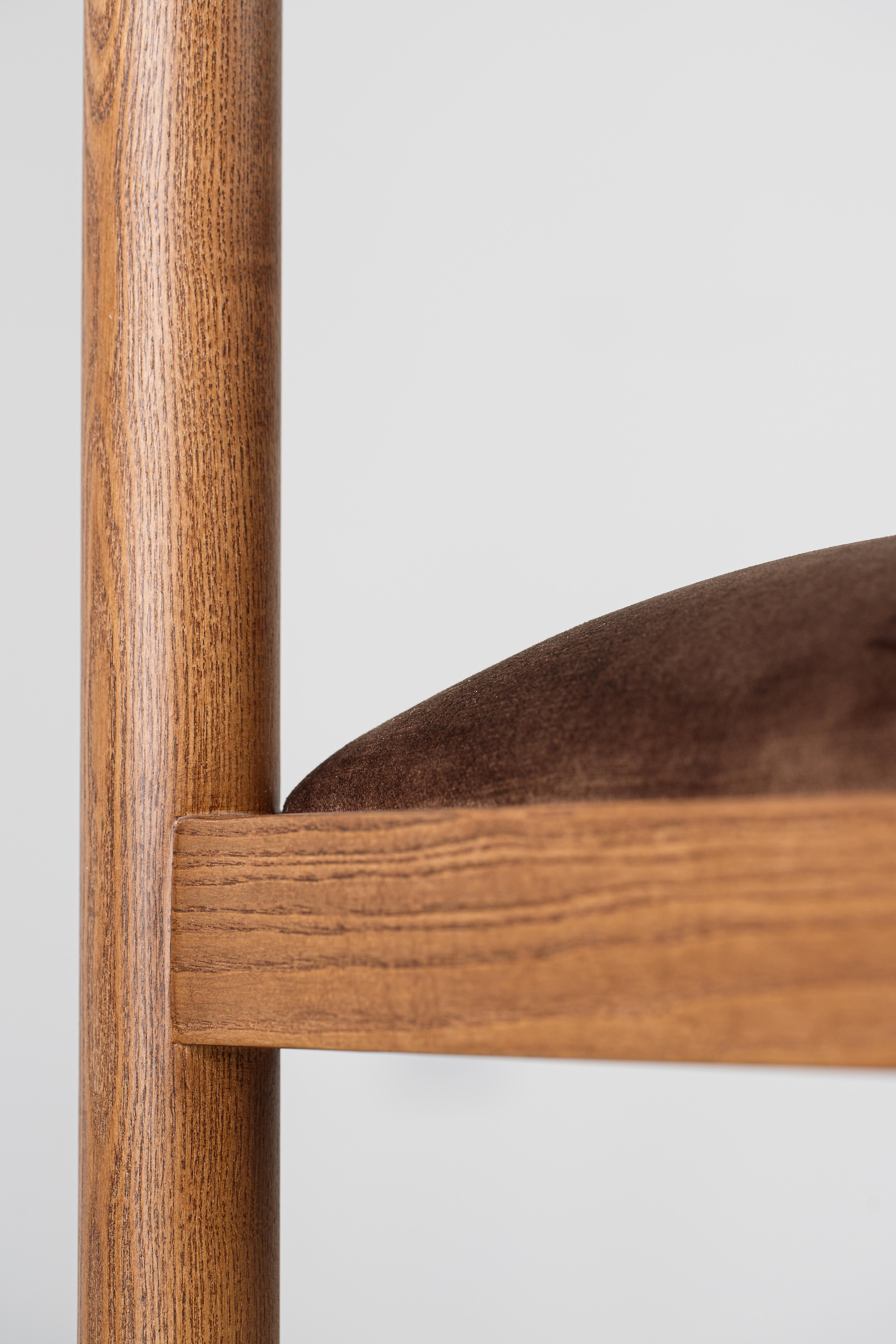 Brown Modern Alton Solid Wood Dining Chair For Sale 3